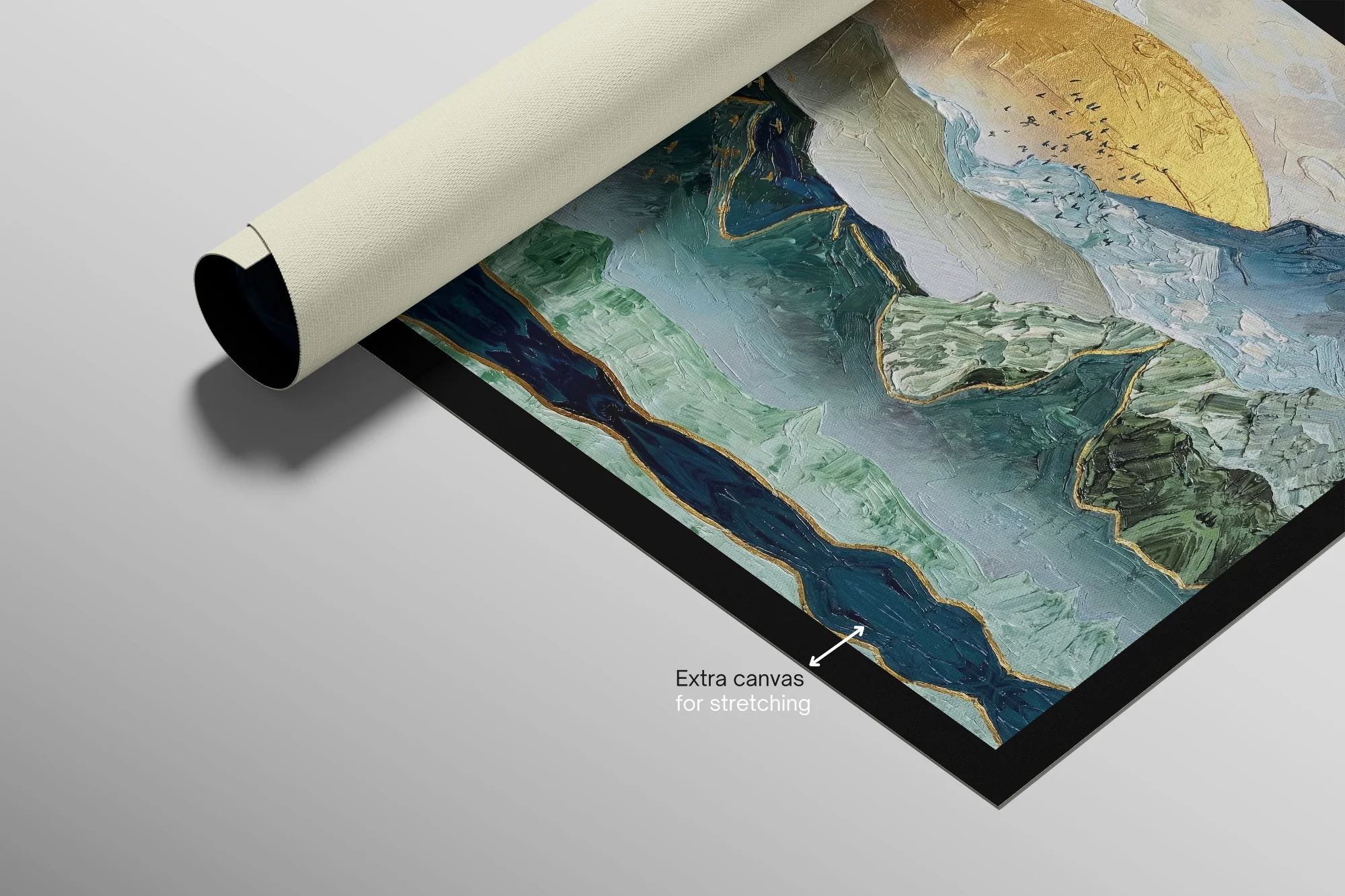 Golden Summit Peaks — 3D Haptic Embossed High-Gloss Luxury Wall Art - Image 7