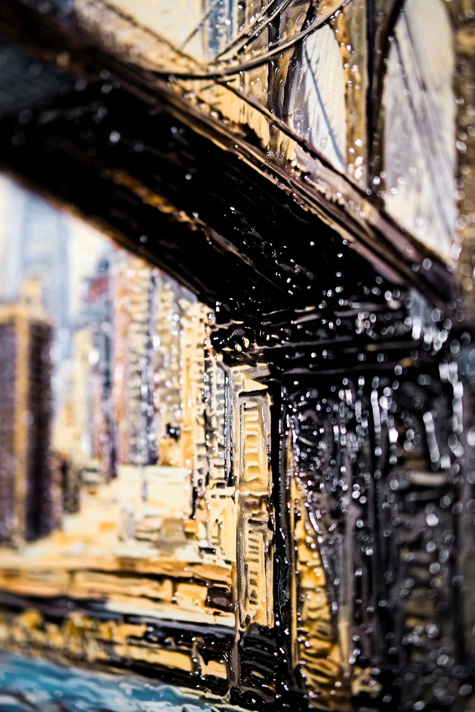 Gotham’s Golden Gateway: Brooklyn Bridge — 3D Haptic Embossed High-Gloss Luxury Wall Art - Image 3