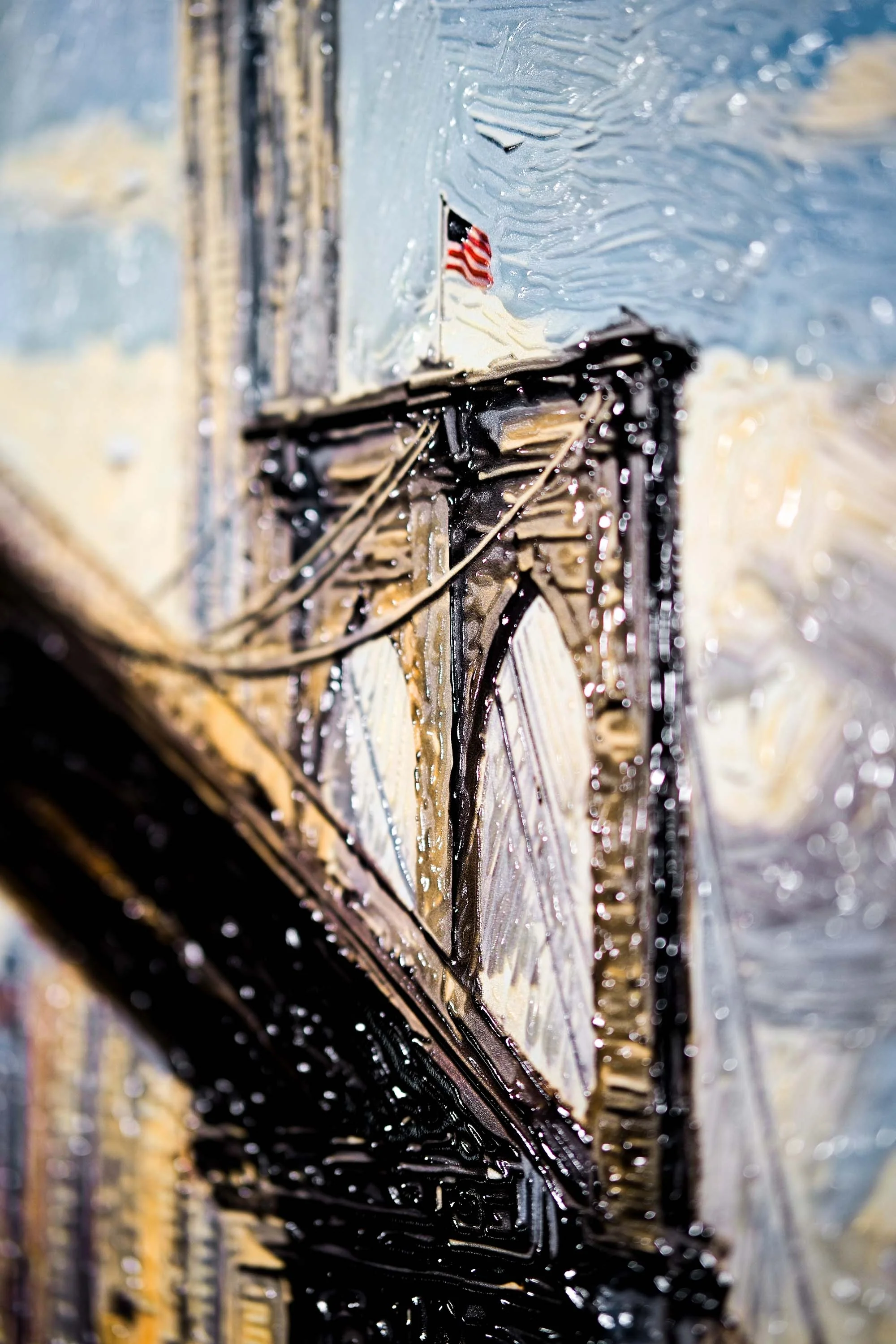 Gotham’s Golden Gateway: Brooklyn Bridge — 3D Haptic Embossed High-Gloss Luxury Wall Art - Image 4