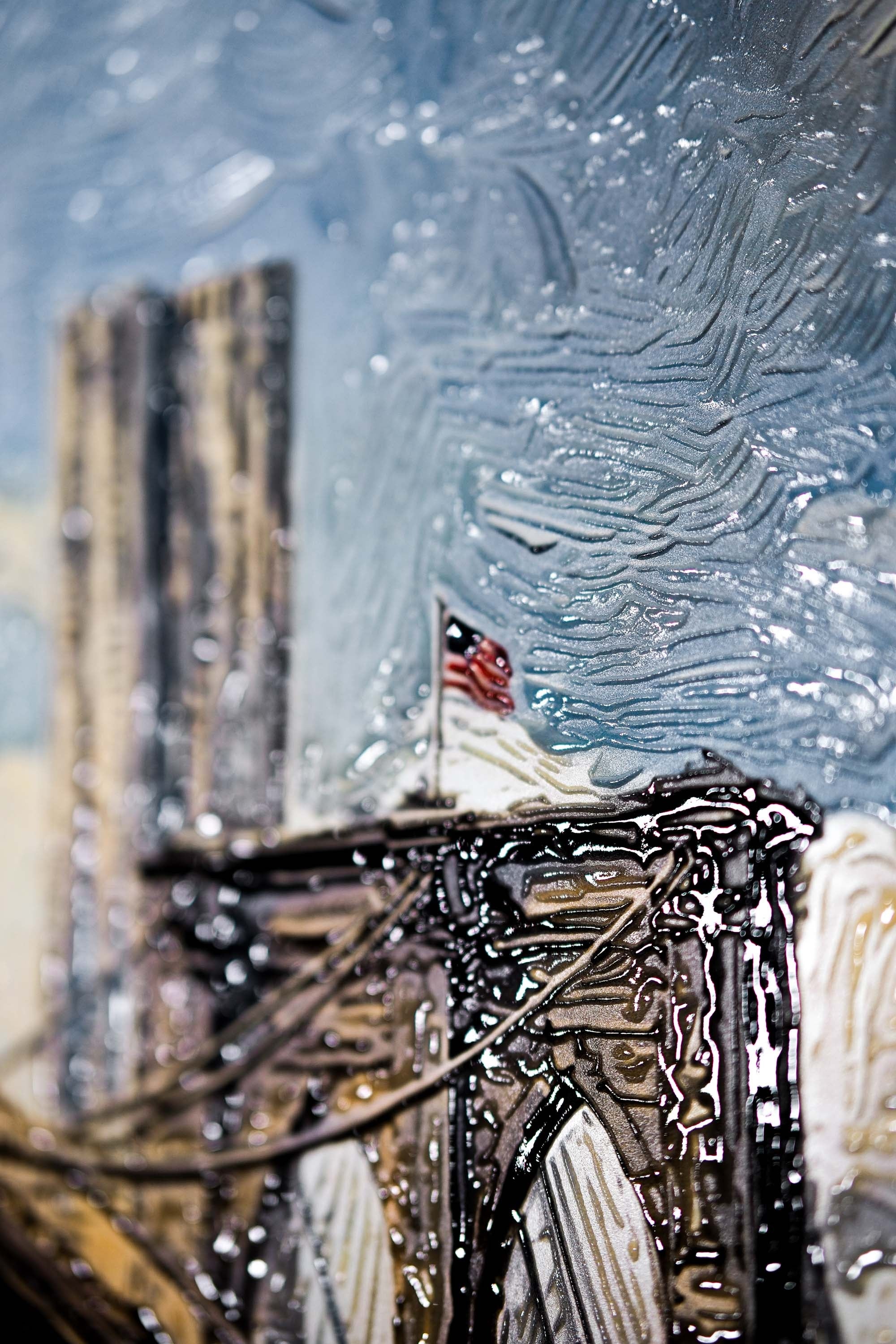 Gotham’s Golden Gateway: Brooklyn Bridge — 3D Haptic Embossed High-Gloss Luxury Wall Art - Image 5