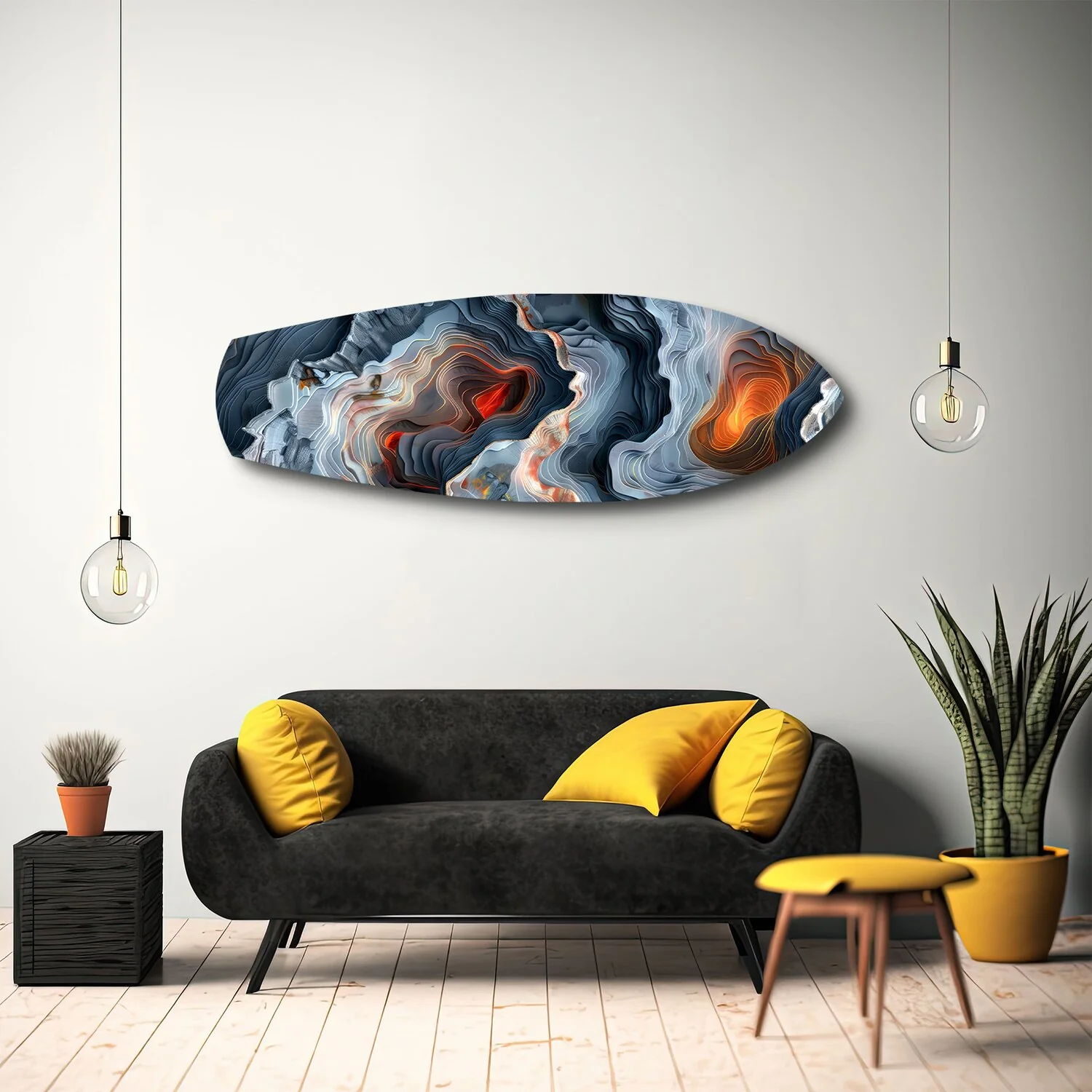 Lava Geode Abstract Glass Wall Art - Image 10