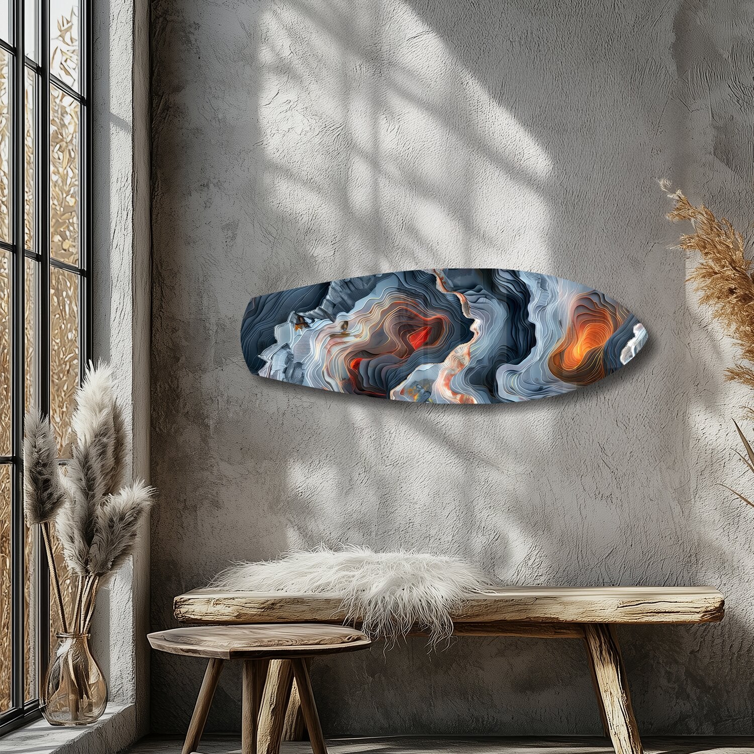 Lava Geode Abstract Glass Wall Art - Image 5