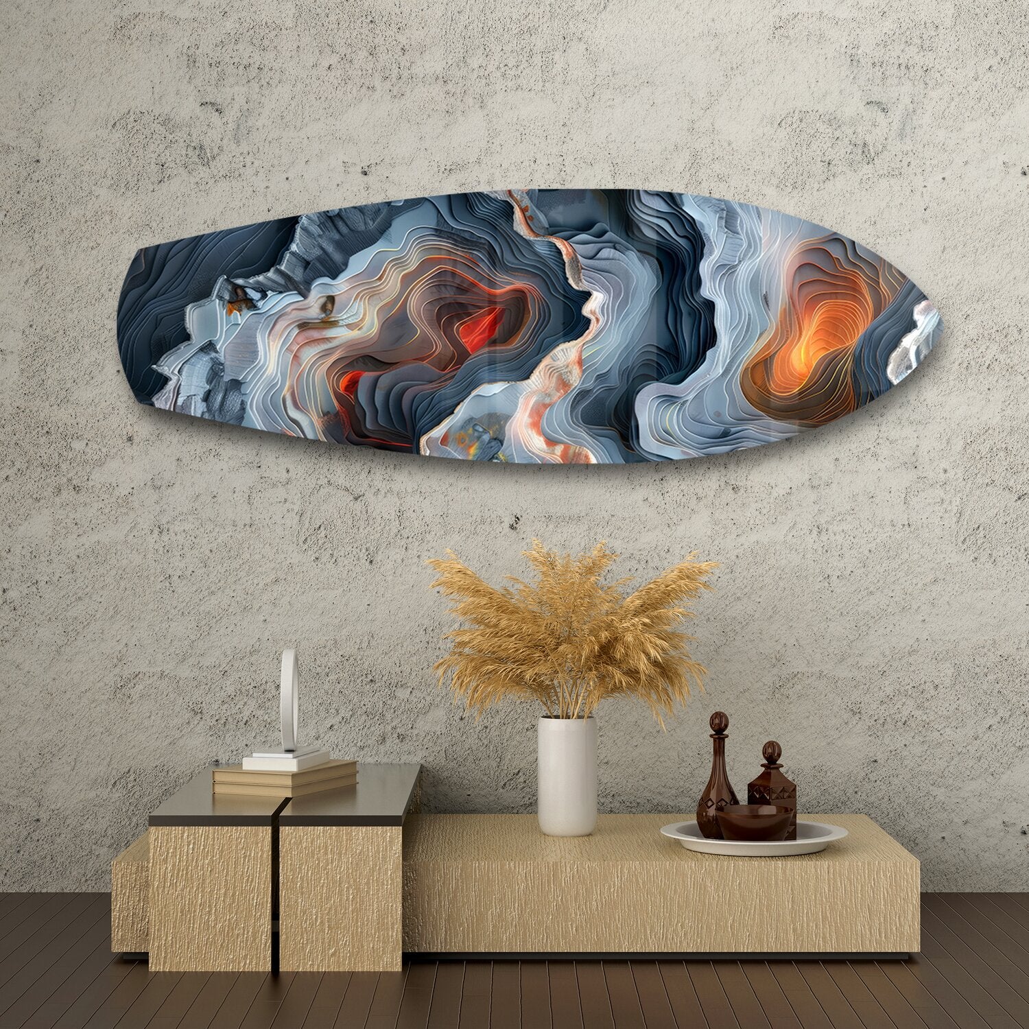 Lava Geode Abstract Glass Wall Art - Image 8