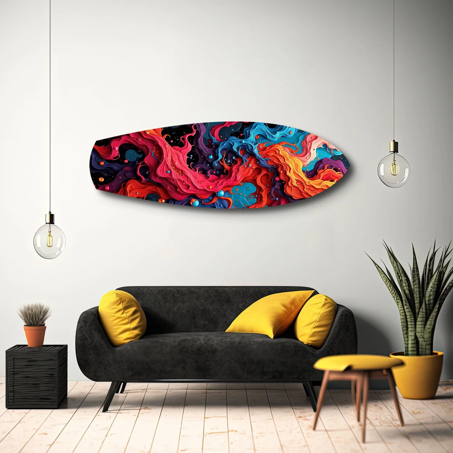 Cosmic Swirl Vibrant Abstract Glass Wall Art - Image 10
