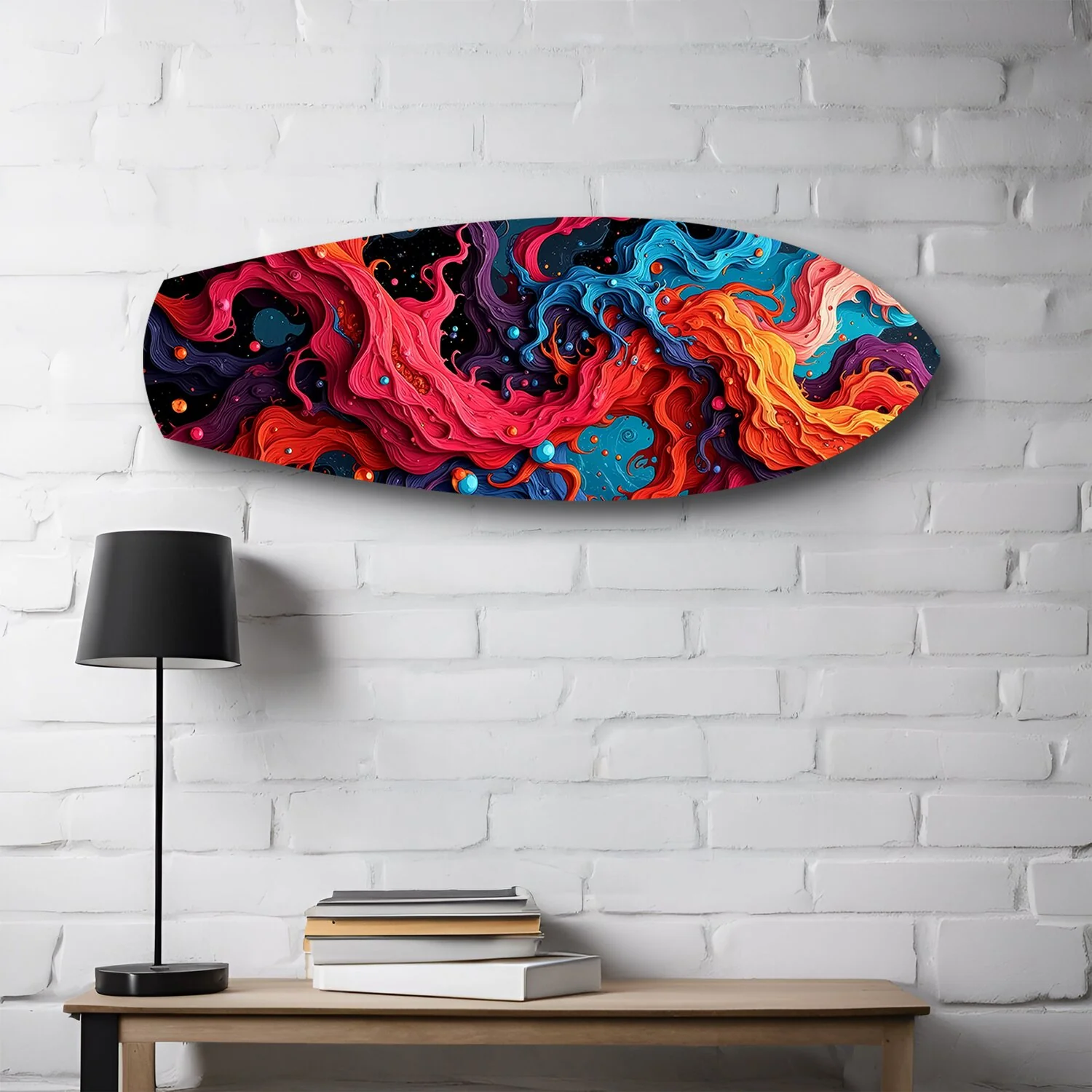 Cosmic Swirl Vibrant Abstract Glass Wall Art - Image 2