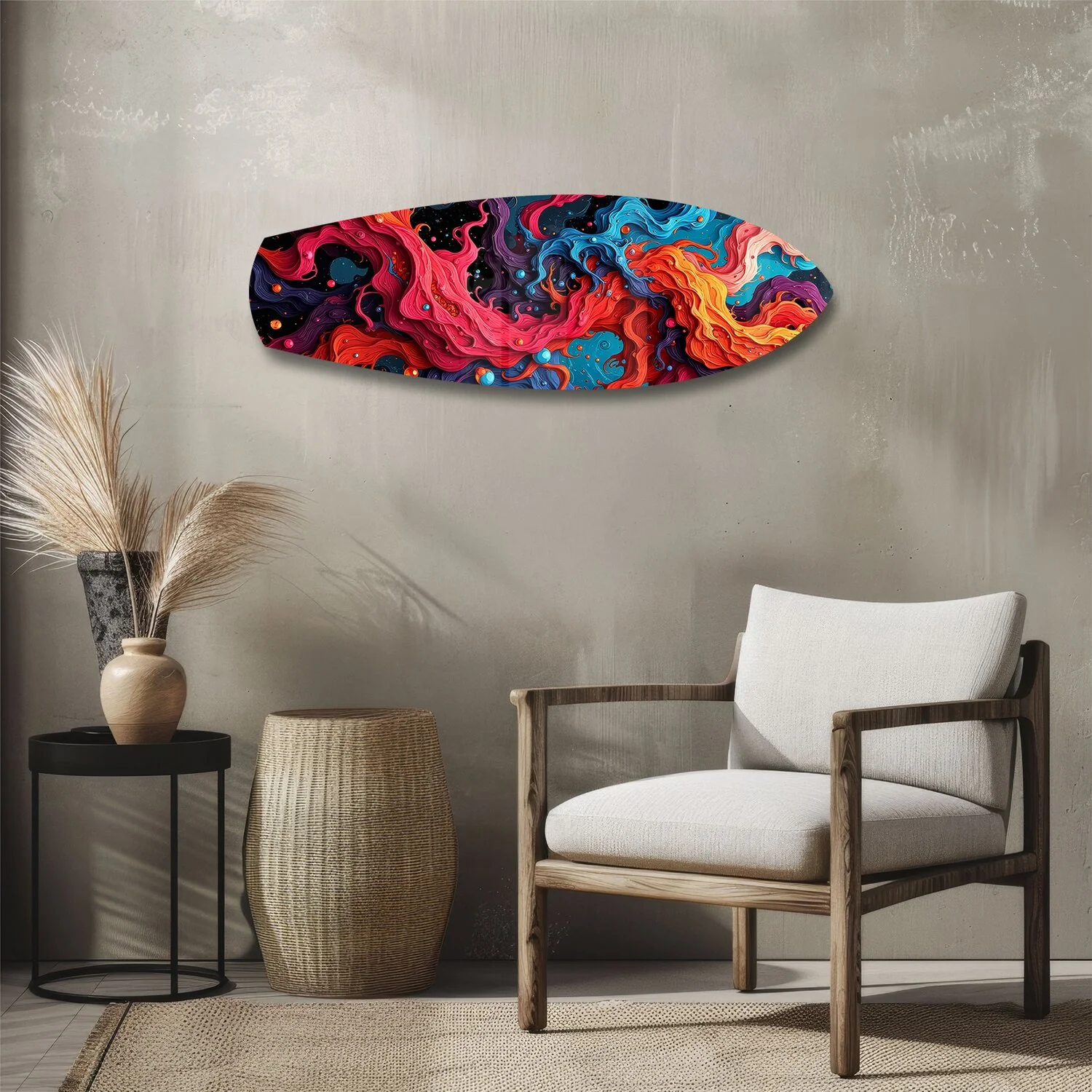 Cosmic Swirl Vibrant Abstract Glass Wall Art - Image 3