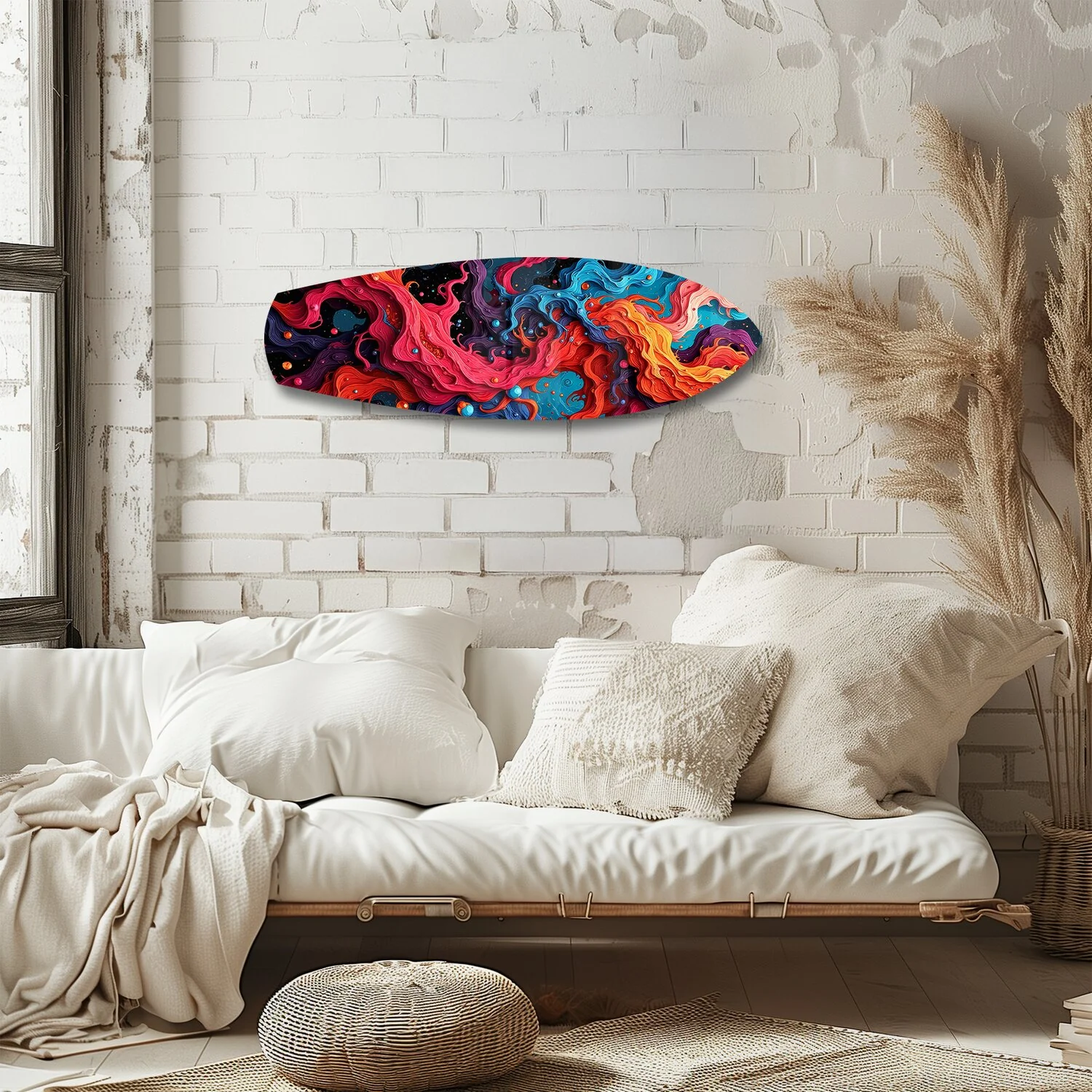 Cosmic Swirl Vibrant Abstract Glass Wall Art - Image 4