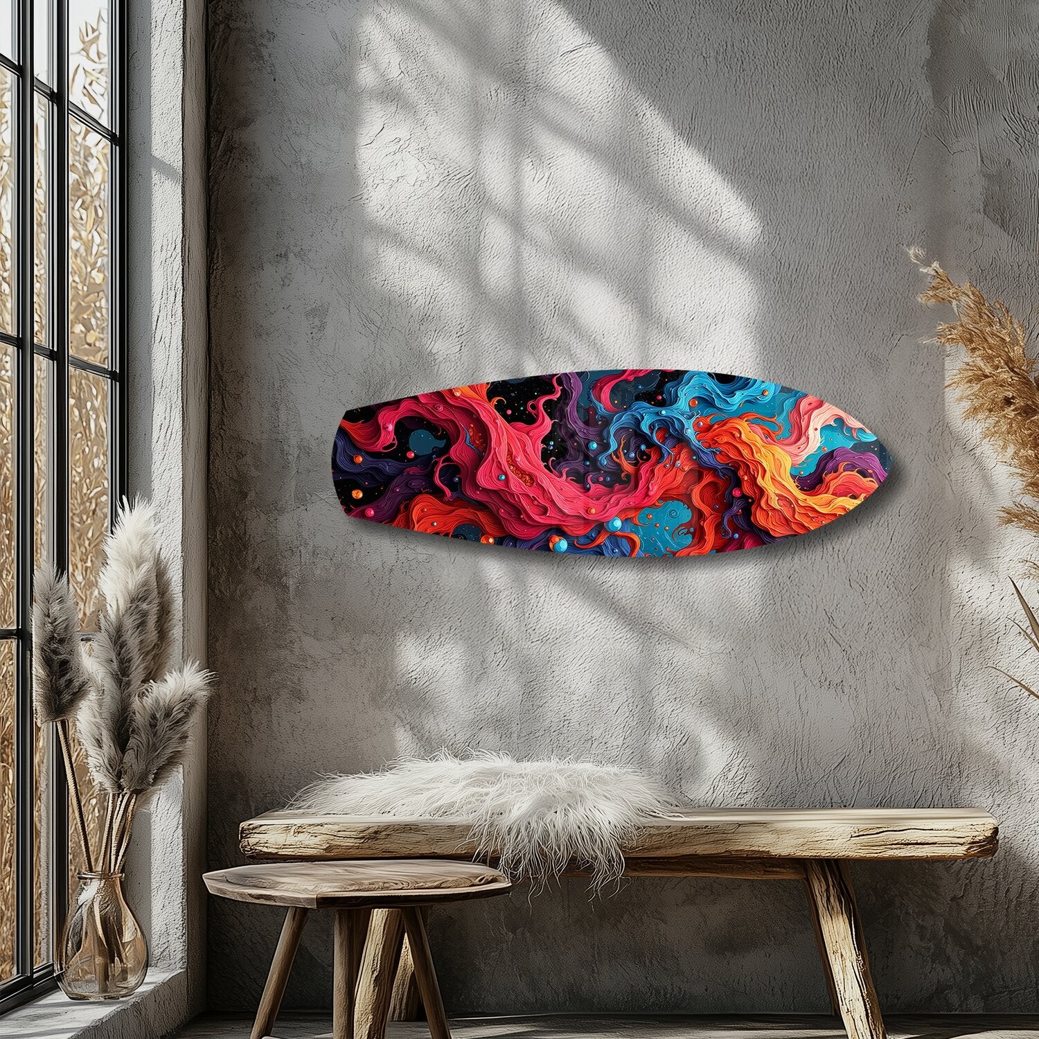 Cosmic Swirl Vibrant Abstract Glass Wall Art - Image 5