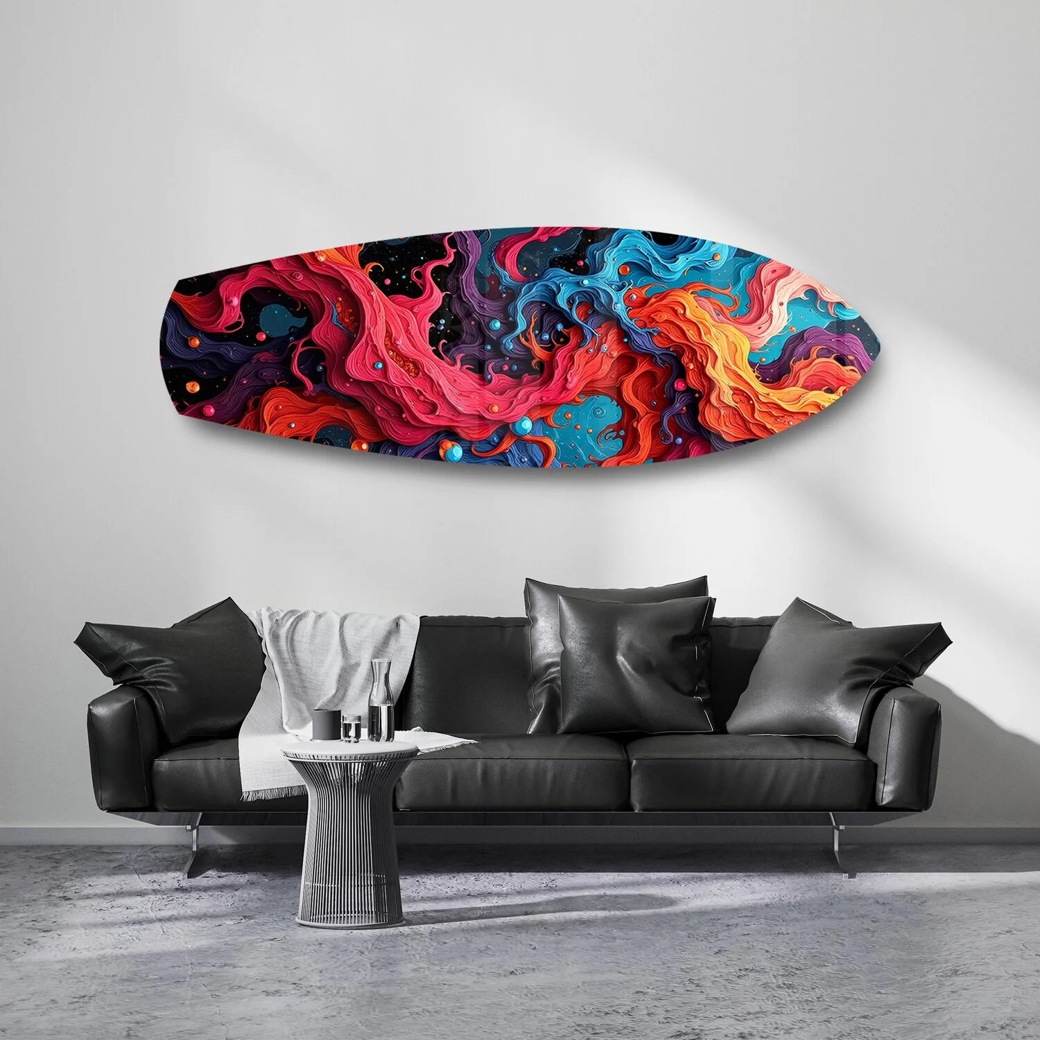 Cosmic Swirl Vibrant Abstract Glass Wall Art - Image 7