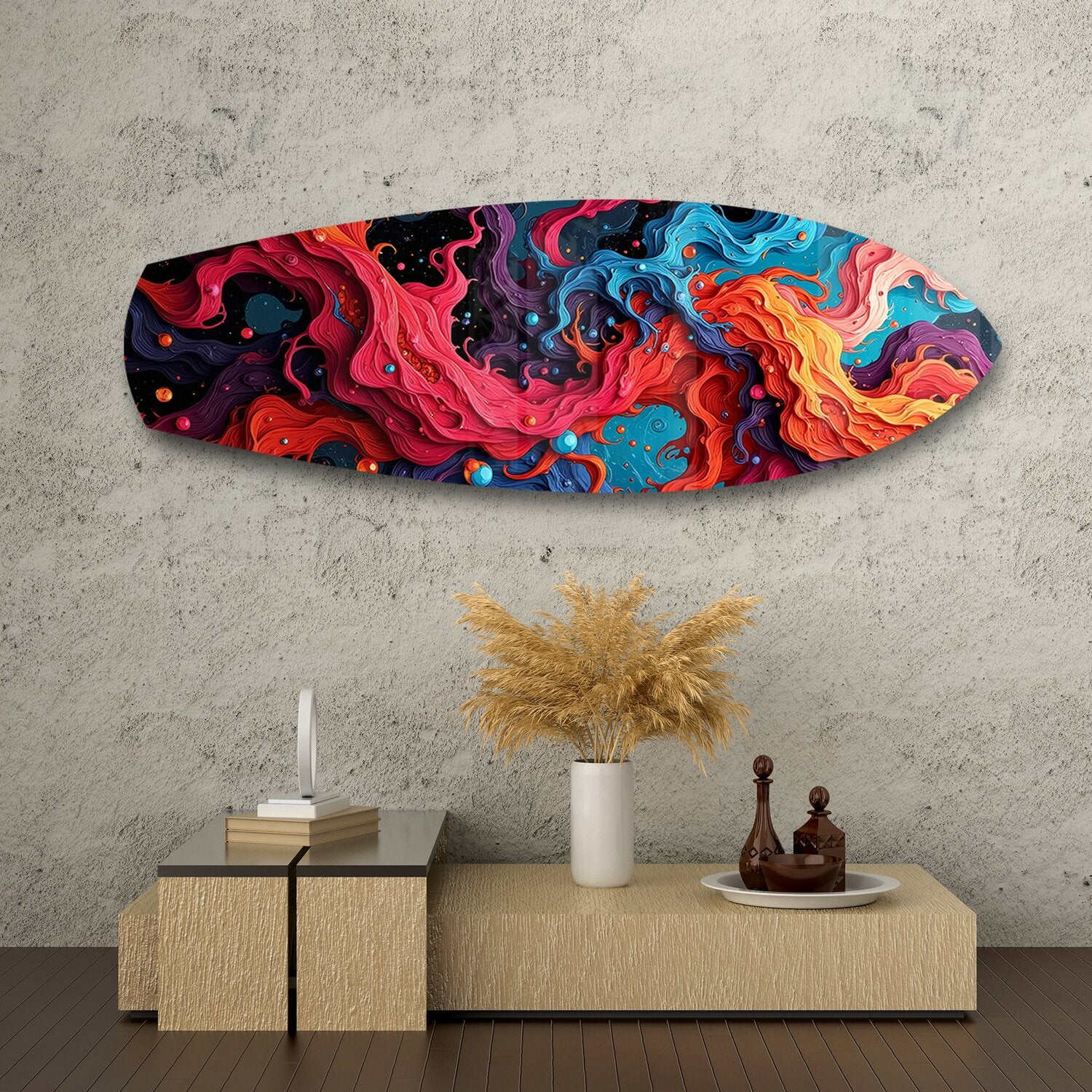 Cosmic Swirl Vibrant Abstract Glass Wall Art - Image 8