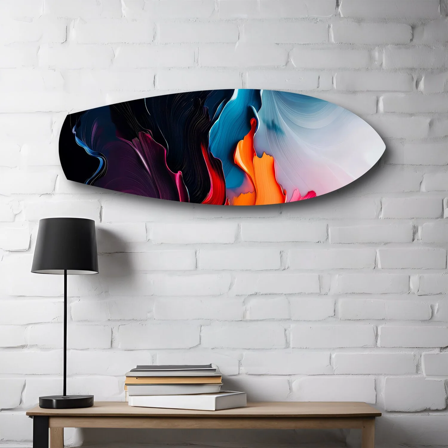 Midnight Bloom Abstract Paint Glass Wall Art - Image 2