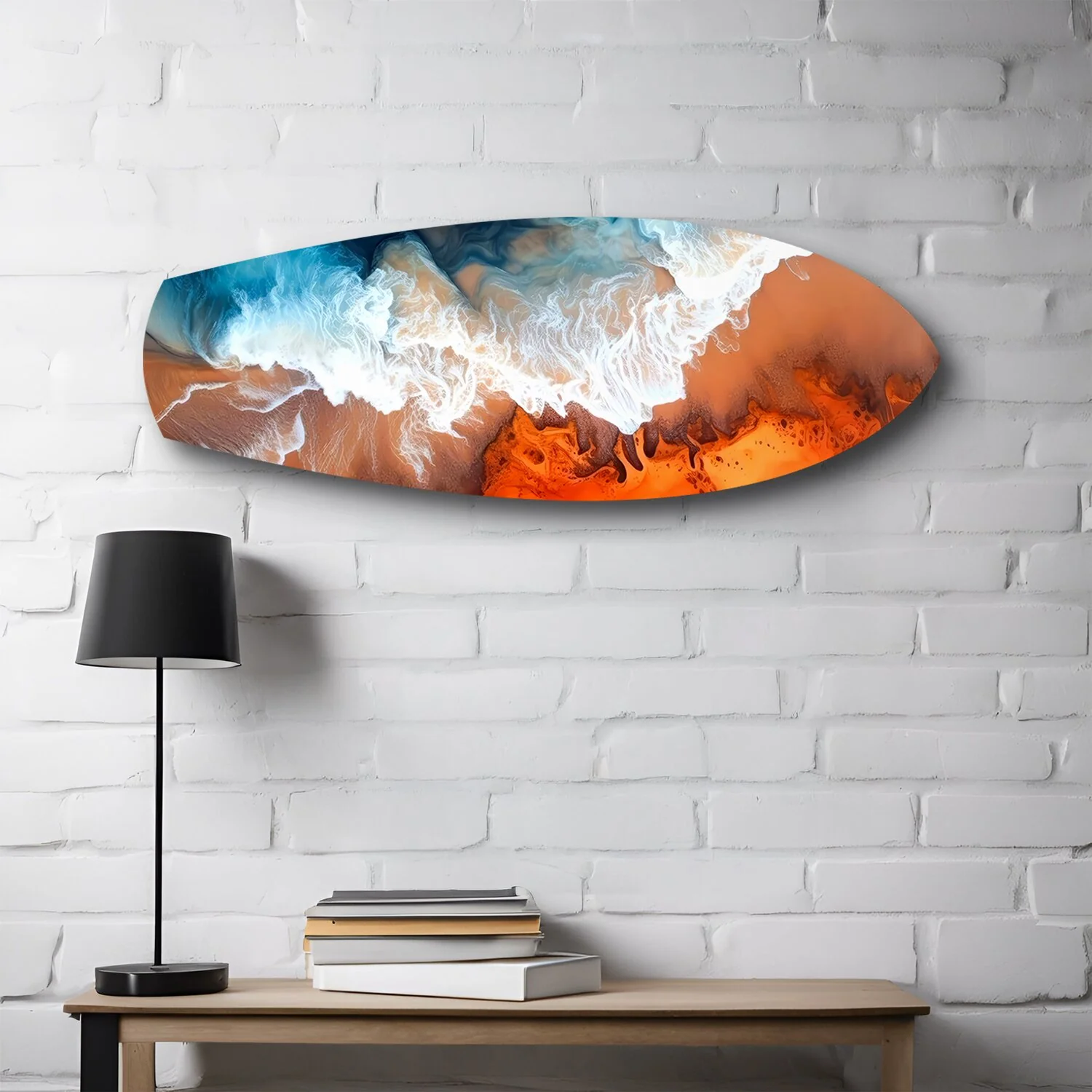 Ocean Meets Desert Coastal Glass Wall Art - Image 2