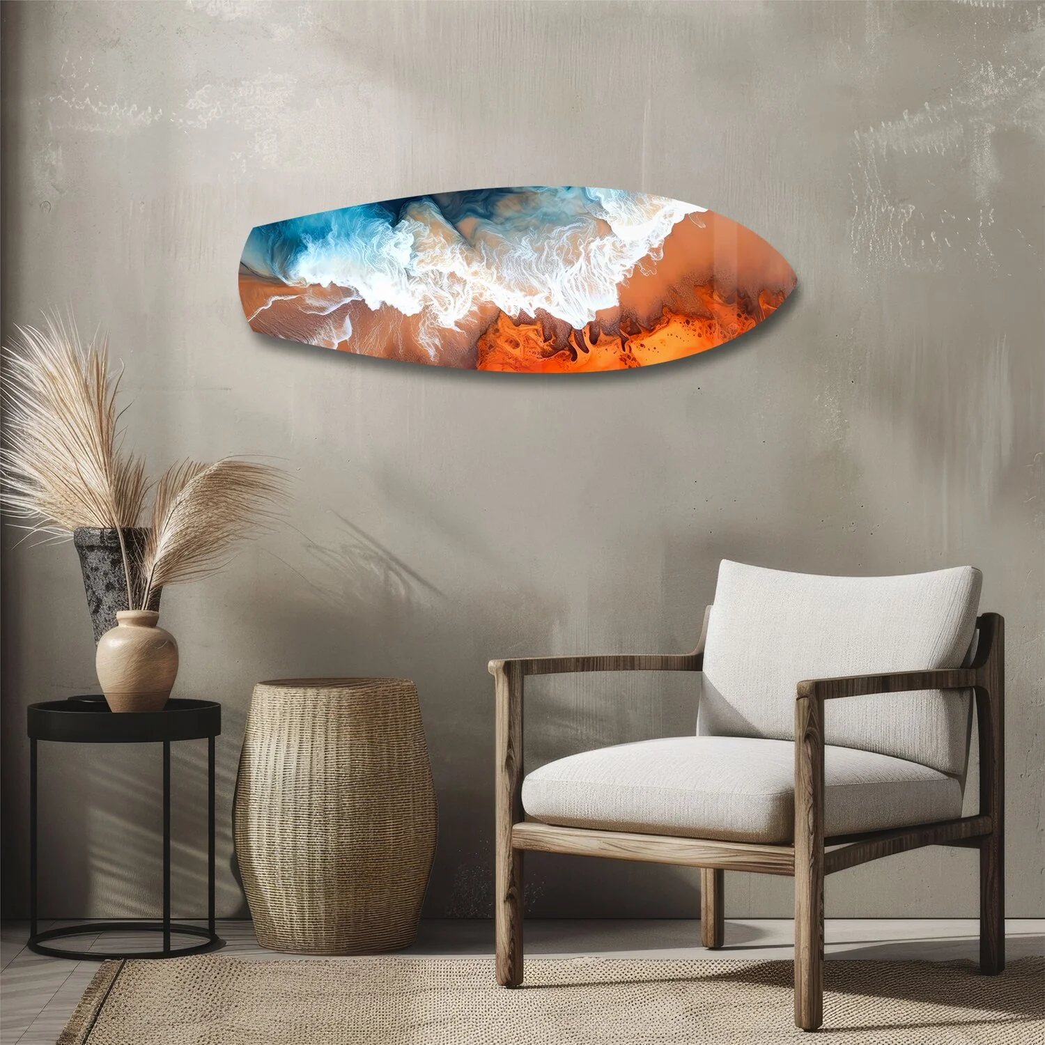Ocean Meets Desert Coastal Glass Wall Art - Image 3