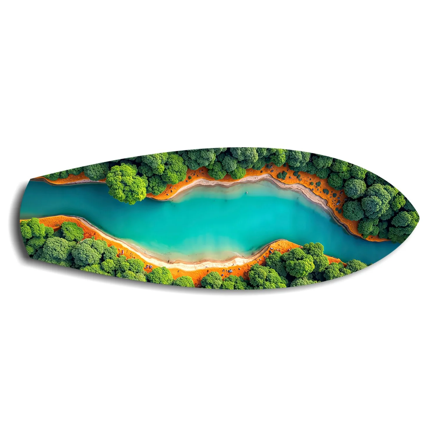 Aerial River Forest Landscape Glass Wall Art