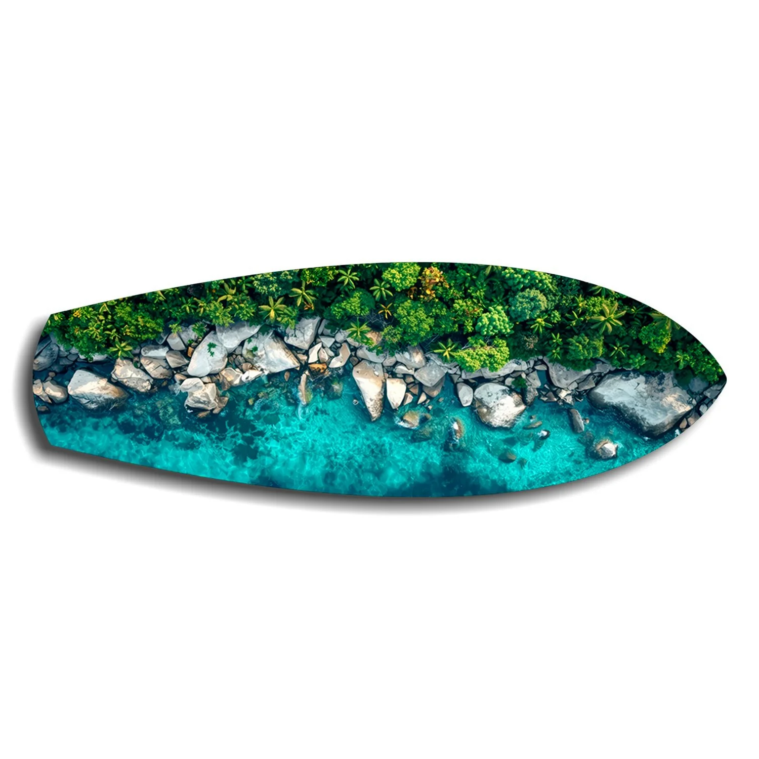 Tropical Lagoon Aerial Beach Glass Wall Art - Image 6