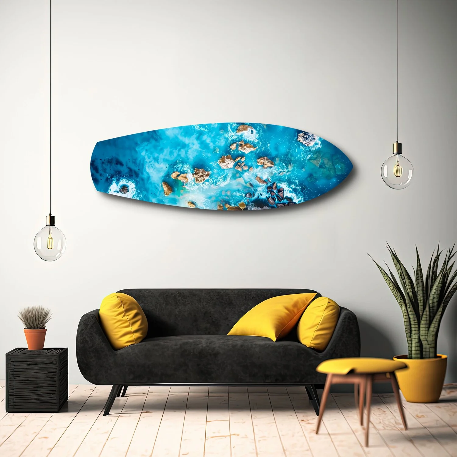 Aerial Reef Turquoise Ocean Glass Wall Art - Image 10