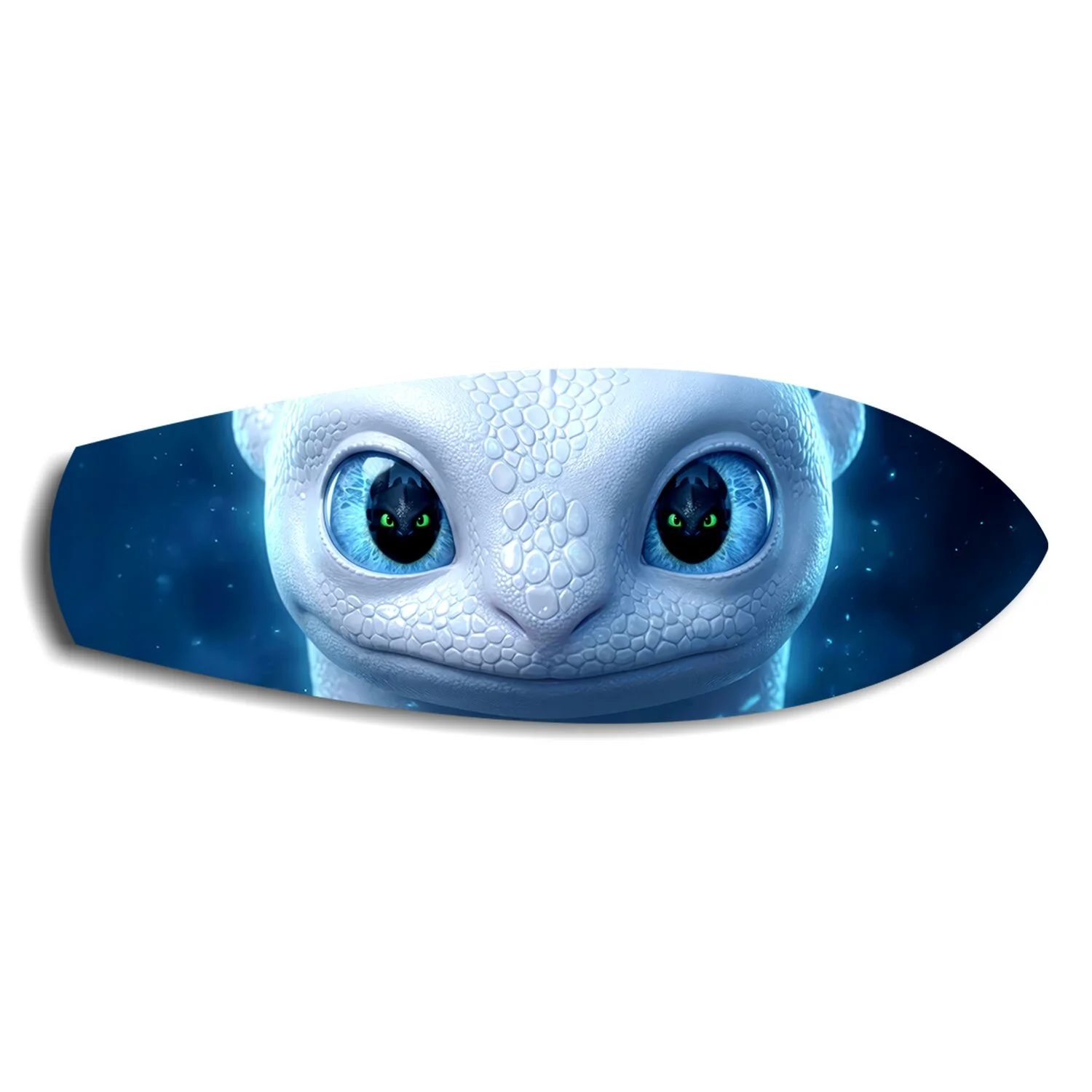 White Dragon Blue Eyes Glass Wall Art