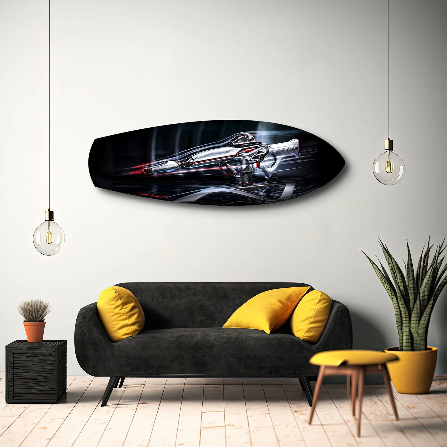 Futuristic Sci-Fi Rifle Glass Wall Art - Image 10