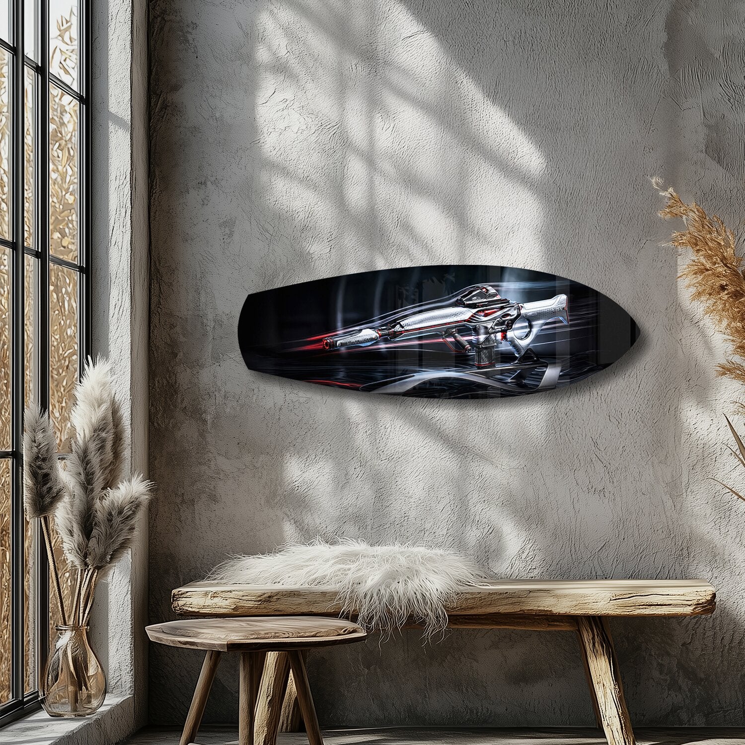 Futuristic Sci-Fi Rifle Glass Wall Art - Image 5