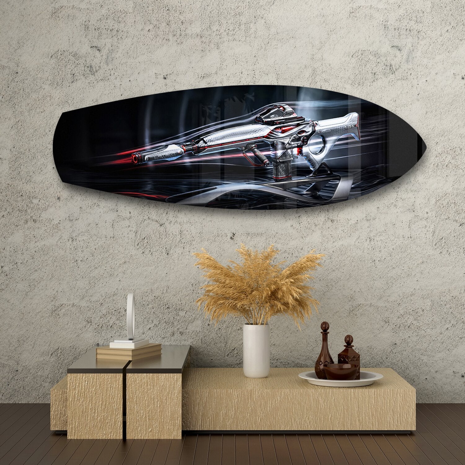 Futuristic Sci-Fi Rifle Glass Wall Art - Image 8