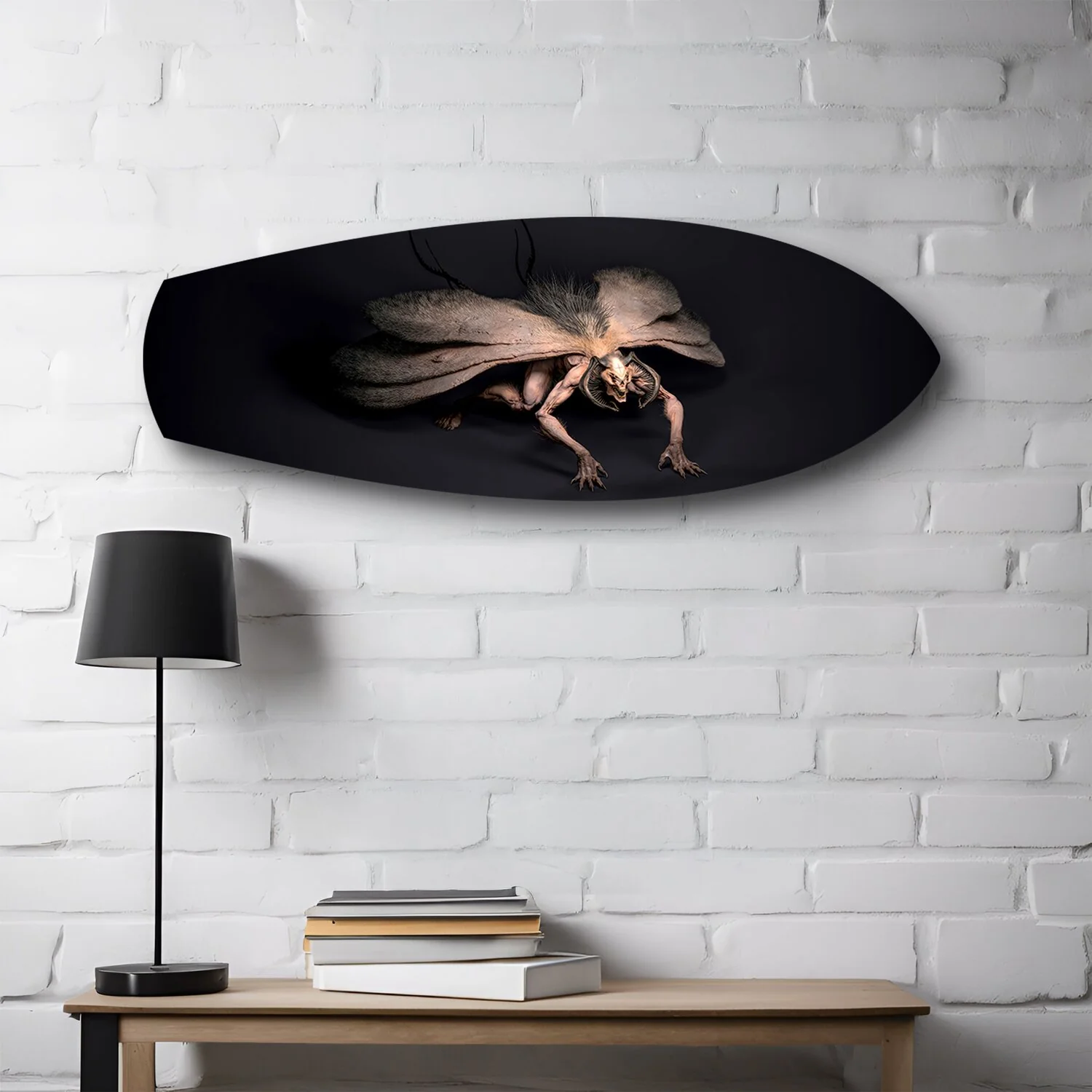Dark Horned Creature Fantasy Glass Wall Art - Image 2