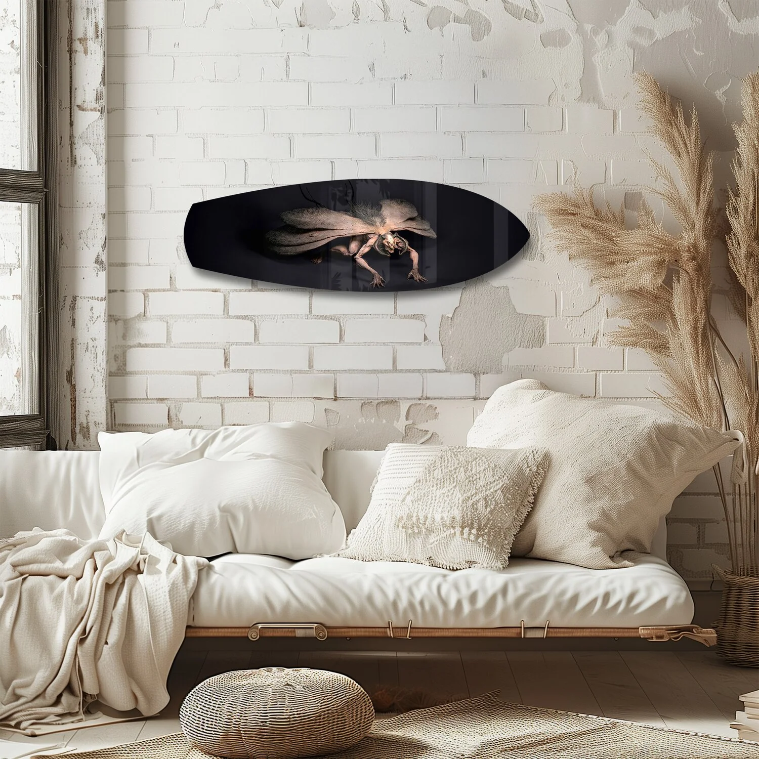 Dark Horned Creature Fantasy Glass Wall Art - Image 4
