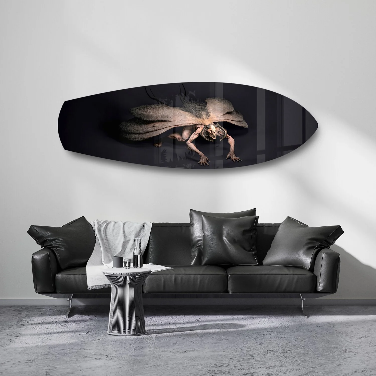 Dark Horned Creature Fantasy Glass Wall Art - Image 7
