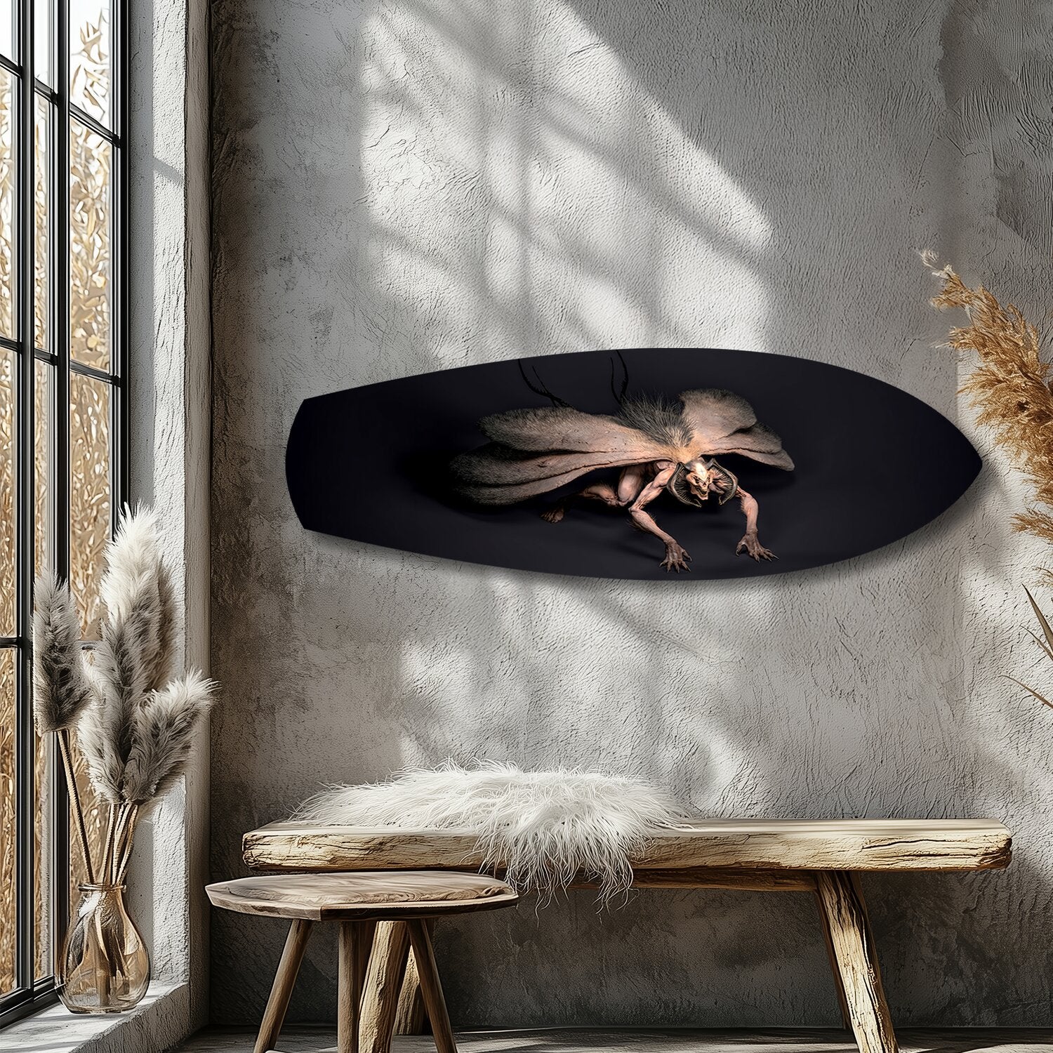Dark Horned Creature Fantasy Glass Wall Art - Image 9