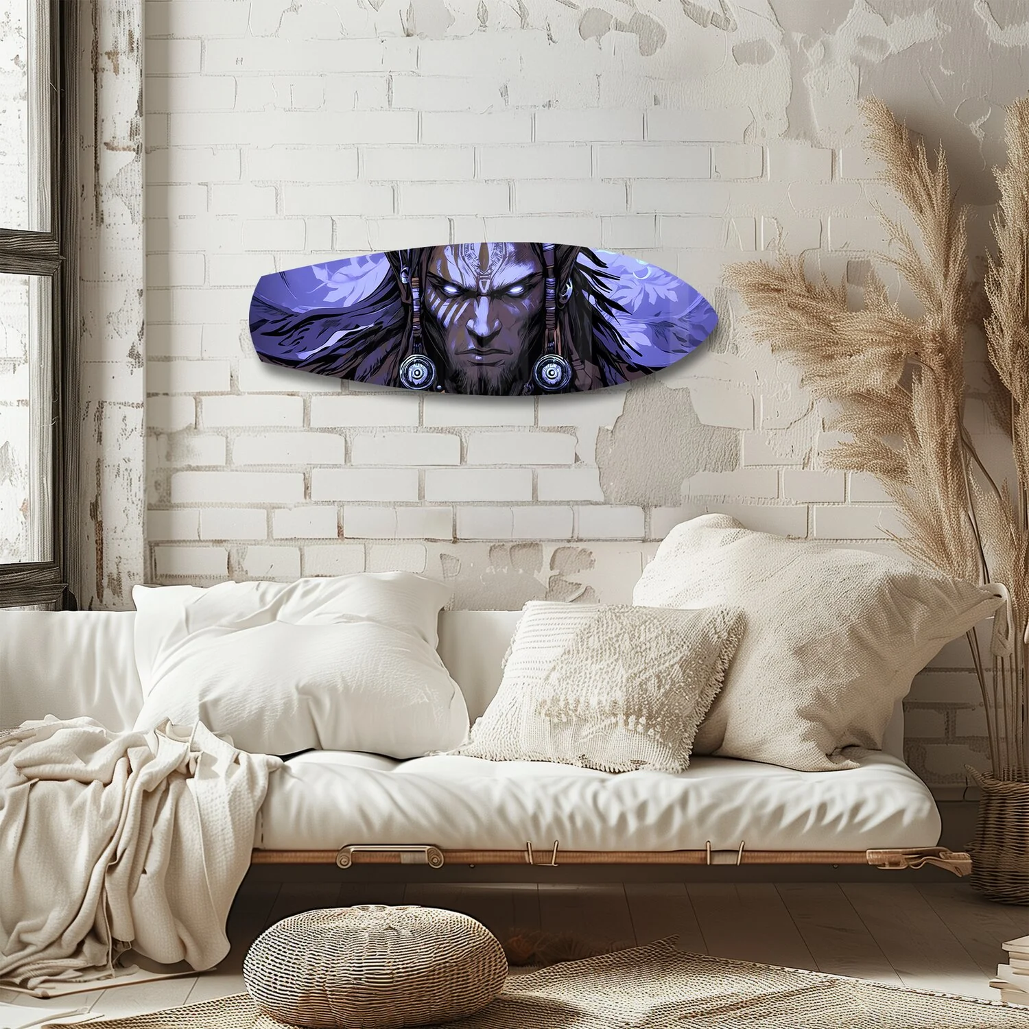 Tribal Chief Warrior Comic Glass Wall Art - Image 4