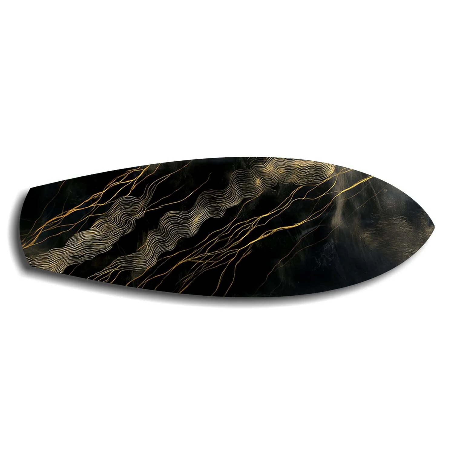 Black and Gold Topographic Lines Glass Wall Art - Image 6