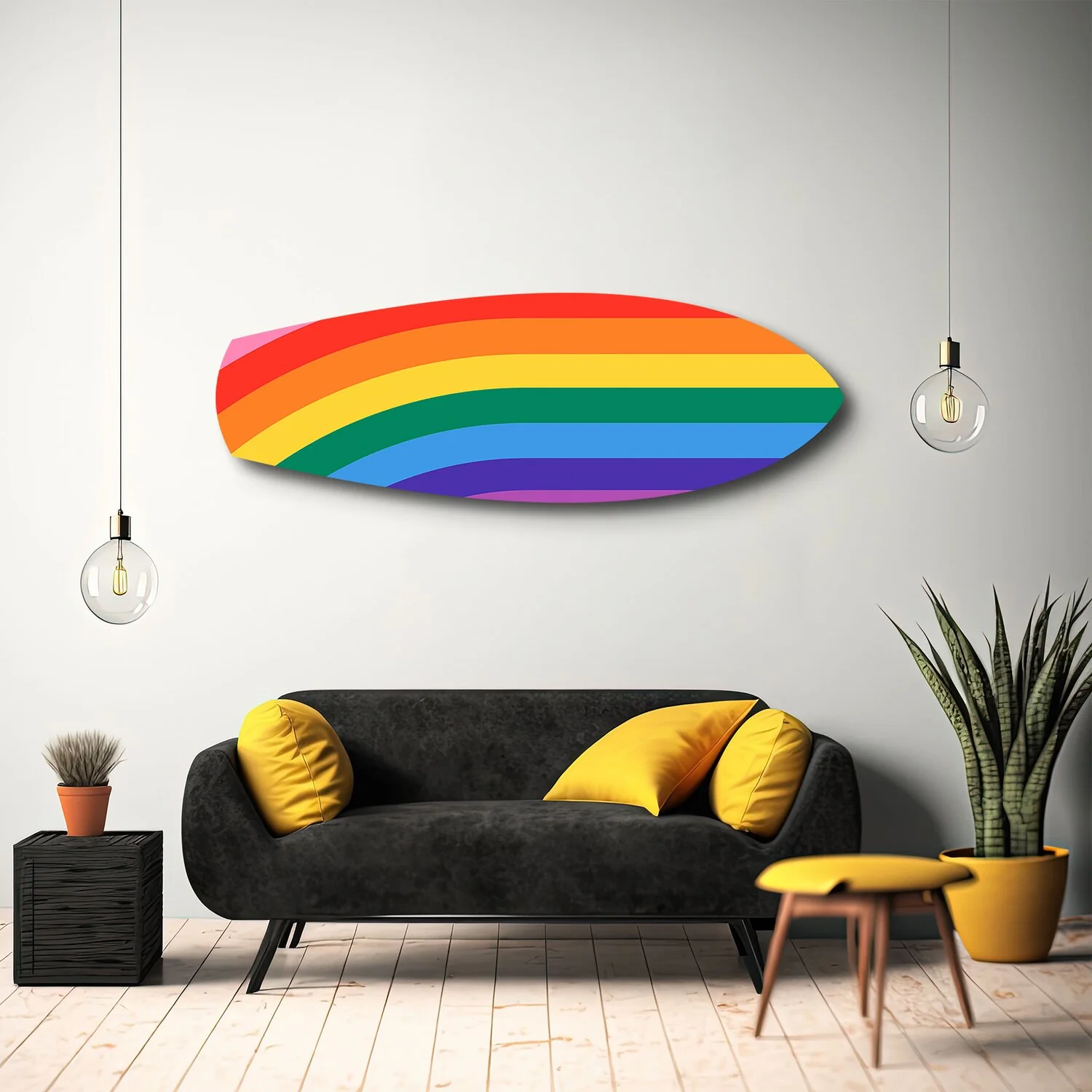 Rainbow Pride Stripes Glass Wall Art - Image 10