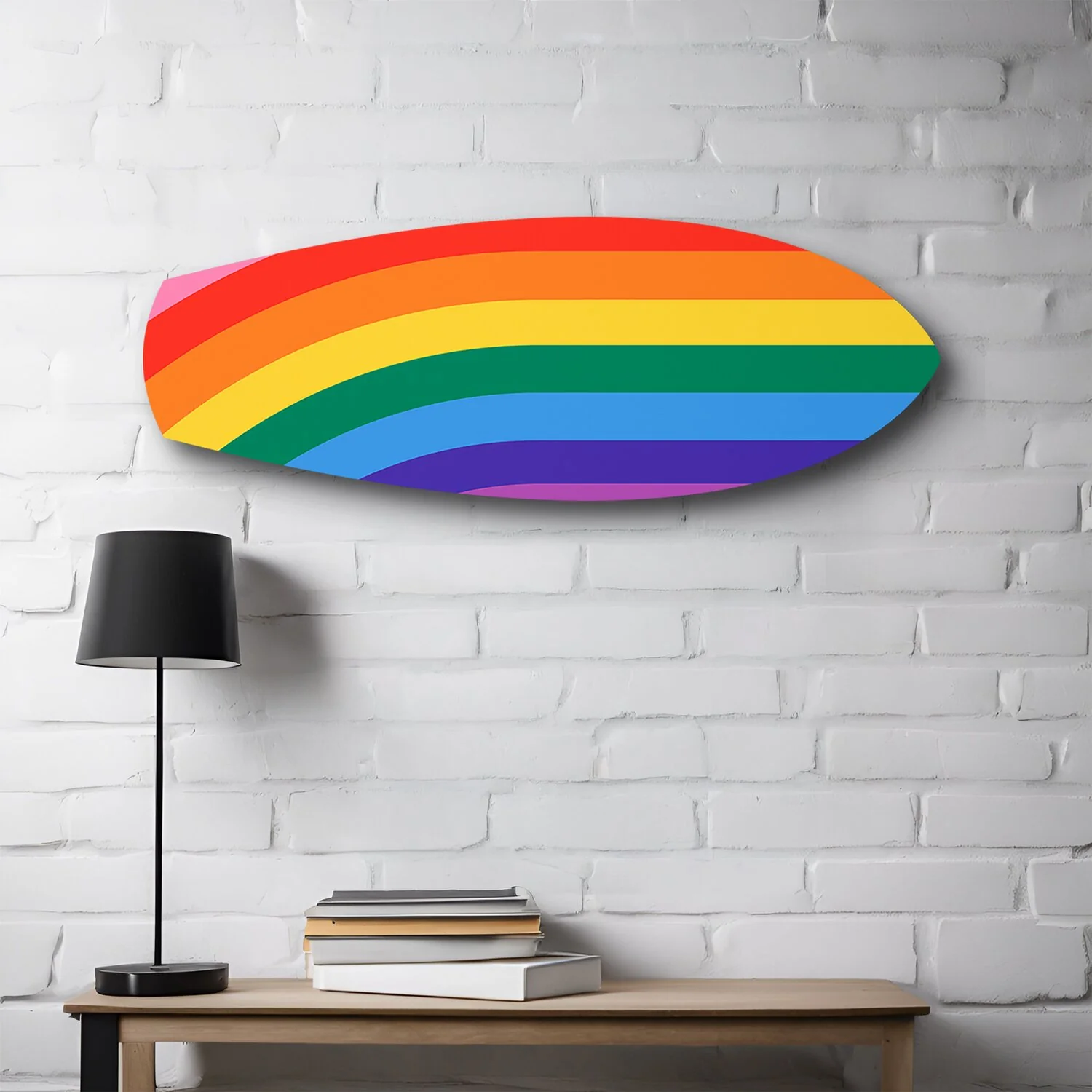 Rainbow Pride Stripes Glass Wall Art - Image 2
