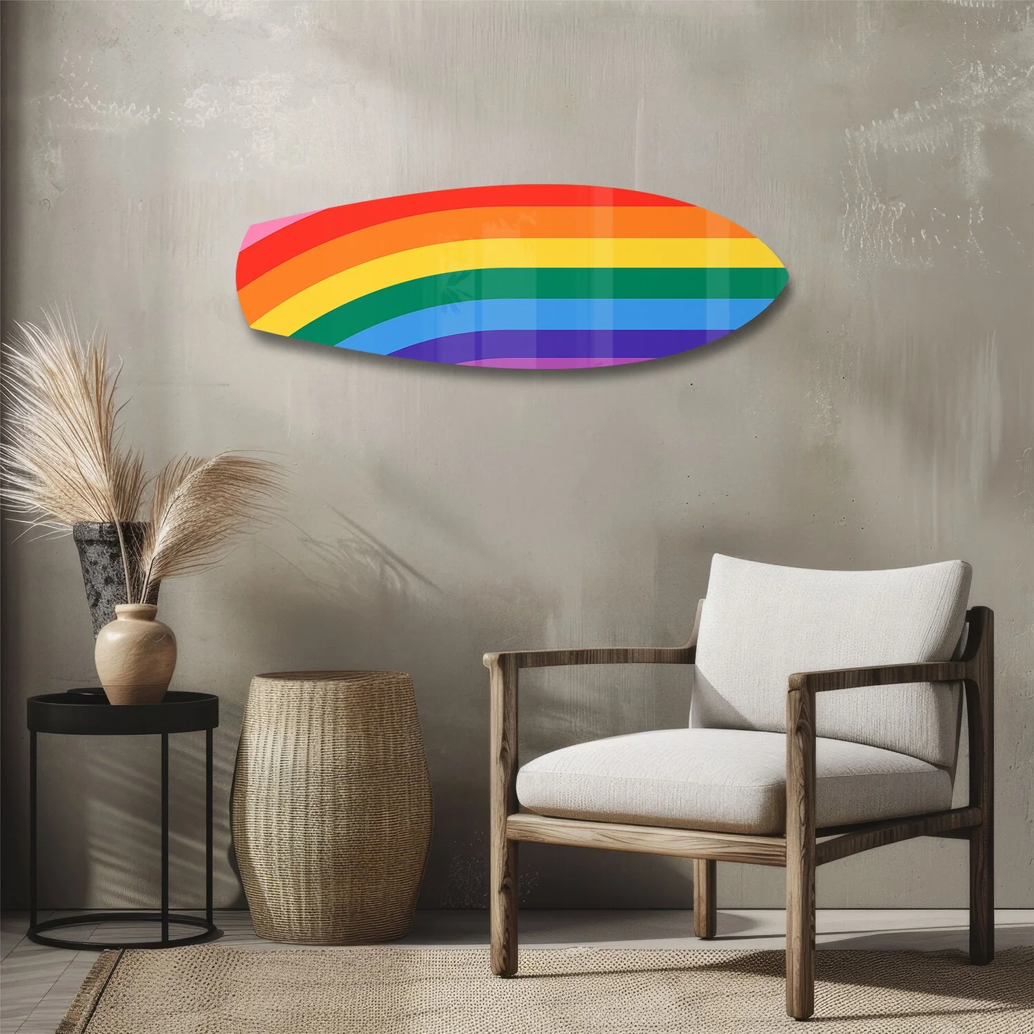 Rainbow Pride Stripes Glass Wall Art - Image 3