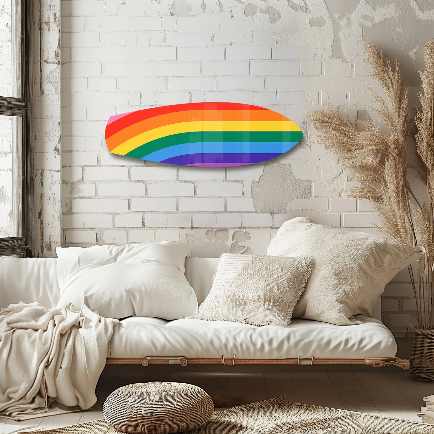 Rainbow Pride Stripes Glass Wall Art - Image 4
