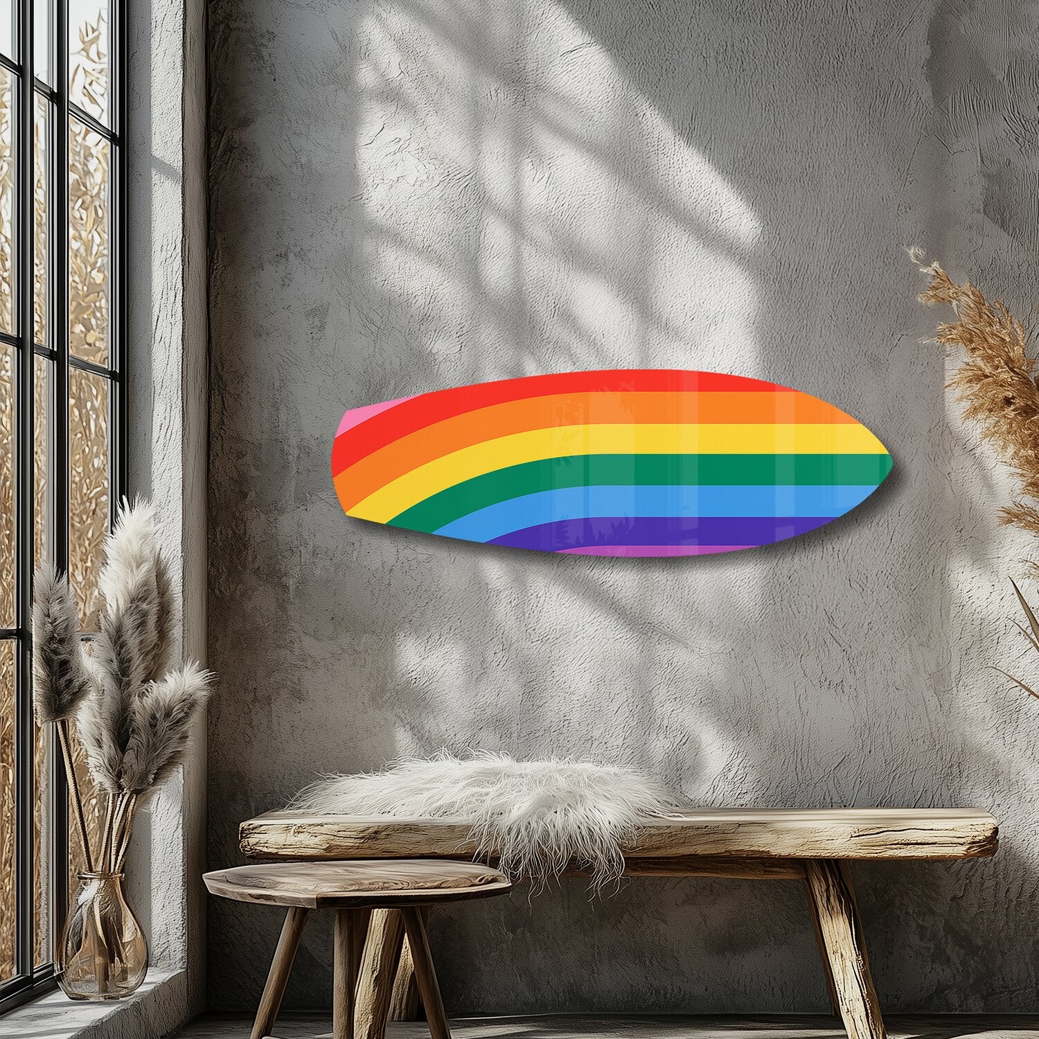 Rainbow Pride Stripes Glass Wall Art - Image 5