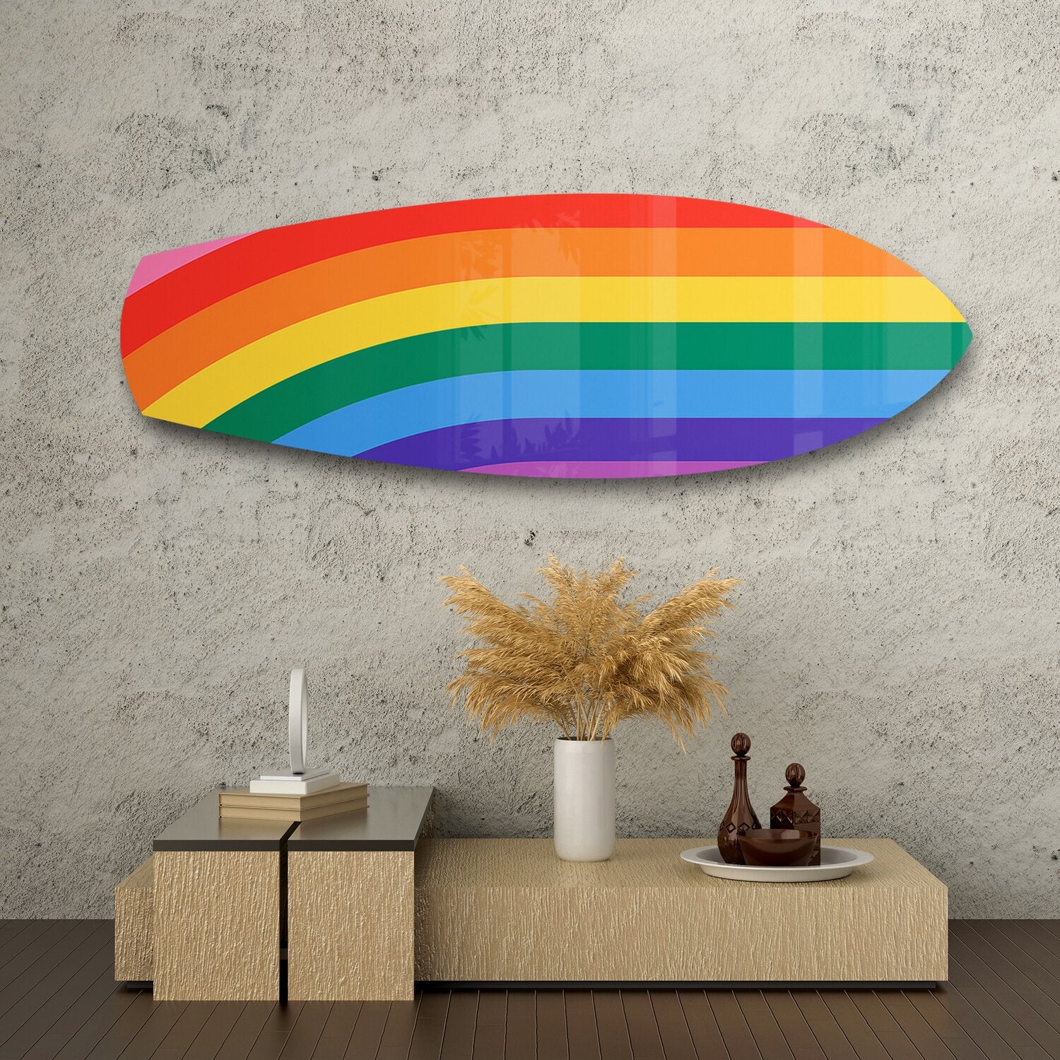 Rainbow Pride Stripes Glass Wall Art - Image 8