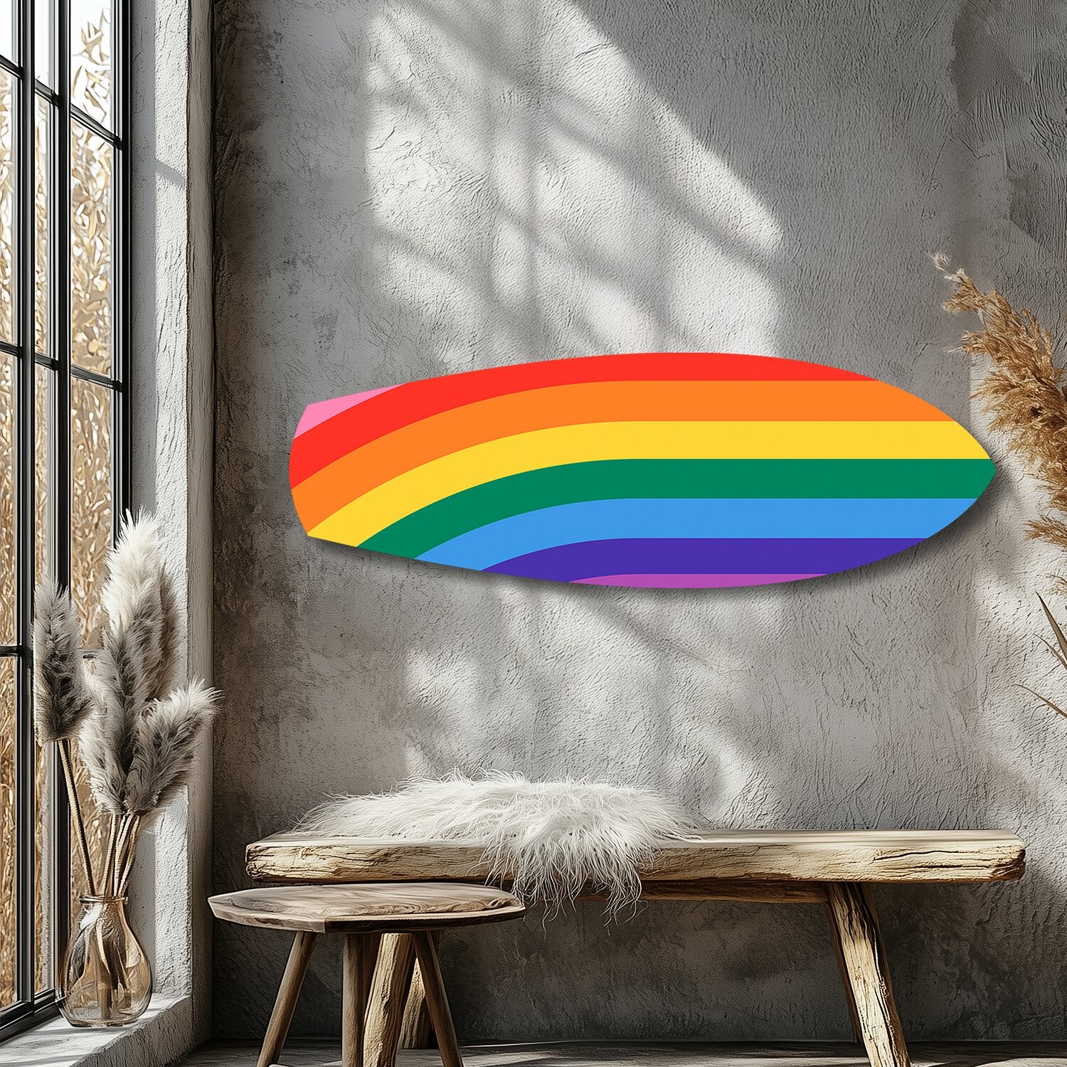 Rainbow Pride Stripes Glass Wall Art - Image 9