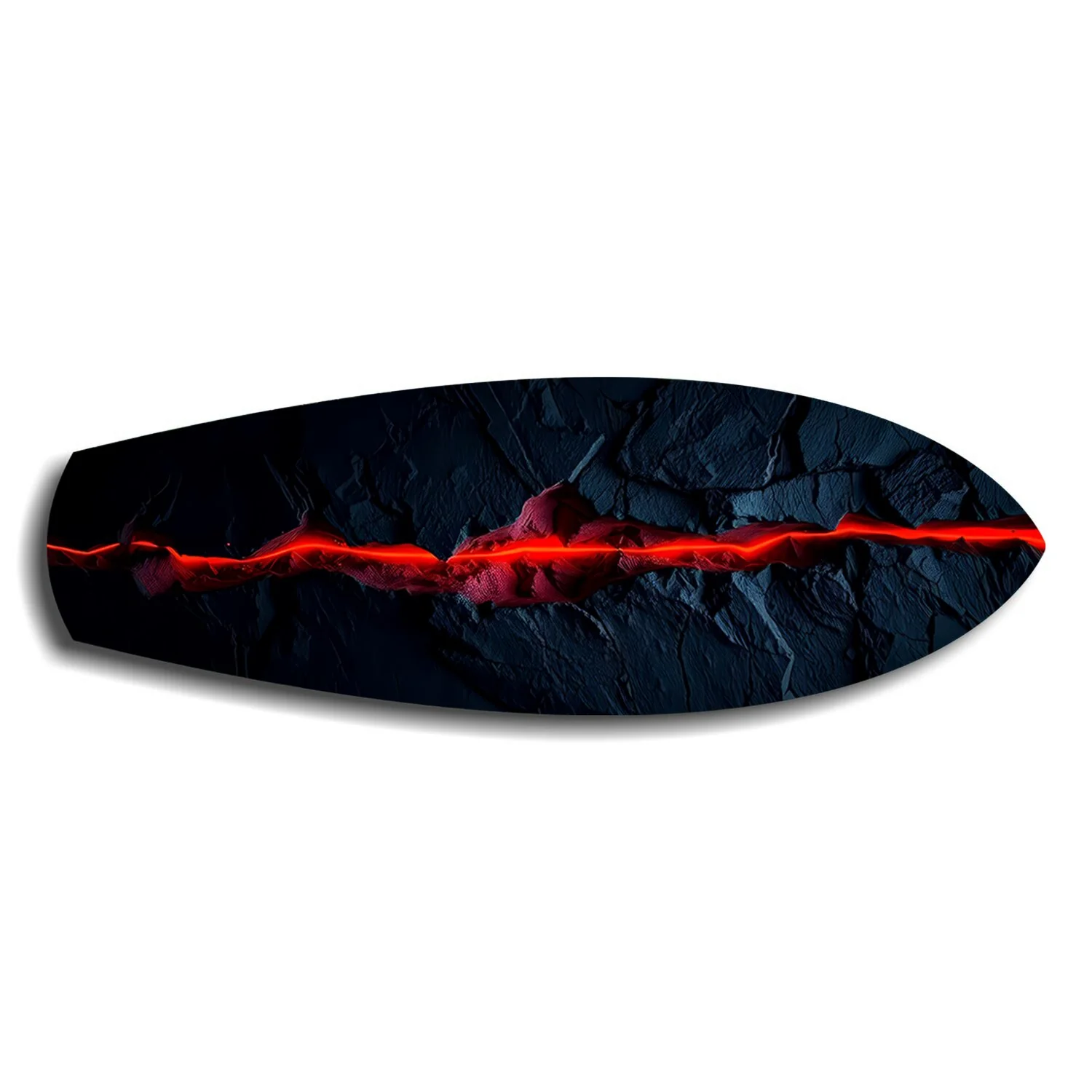 Glowing Lava Crack on Black Stone Glass Wall Art - Image 6