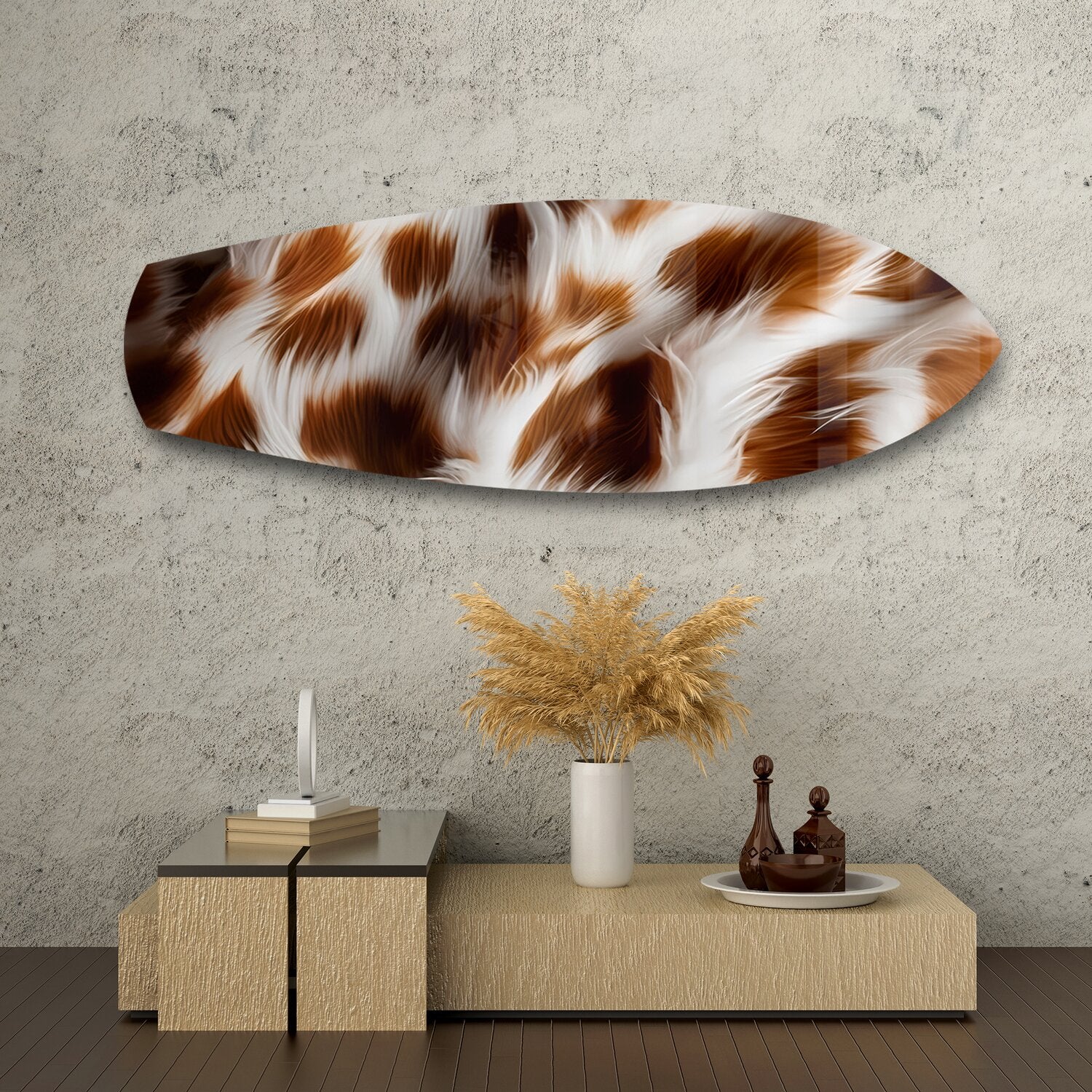 Cow Hide Texture Glass Wall Art - Image 8