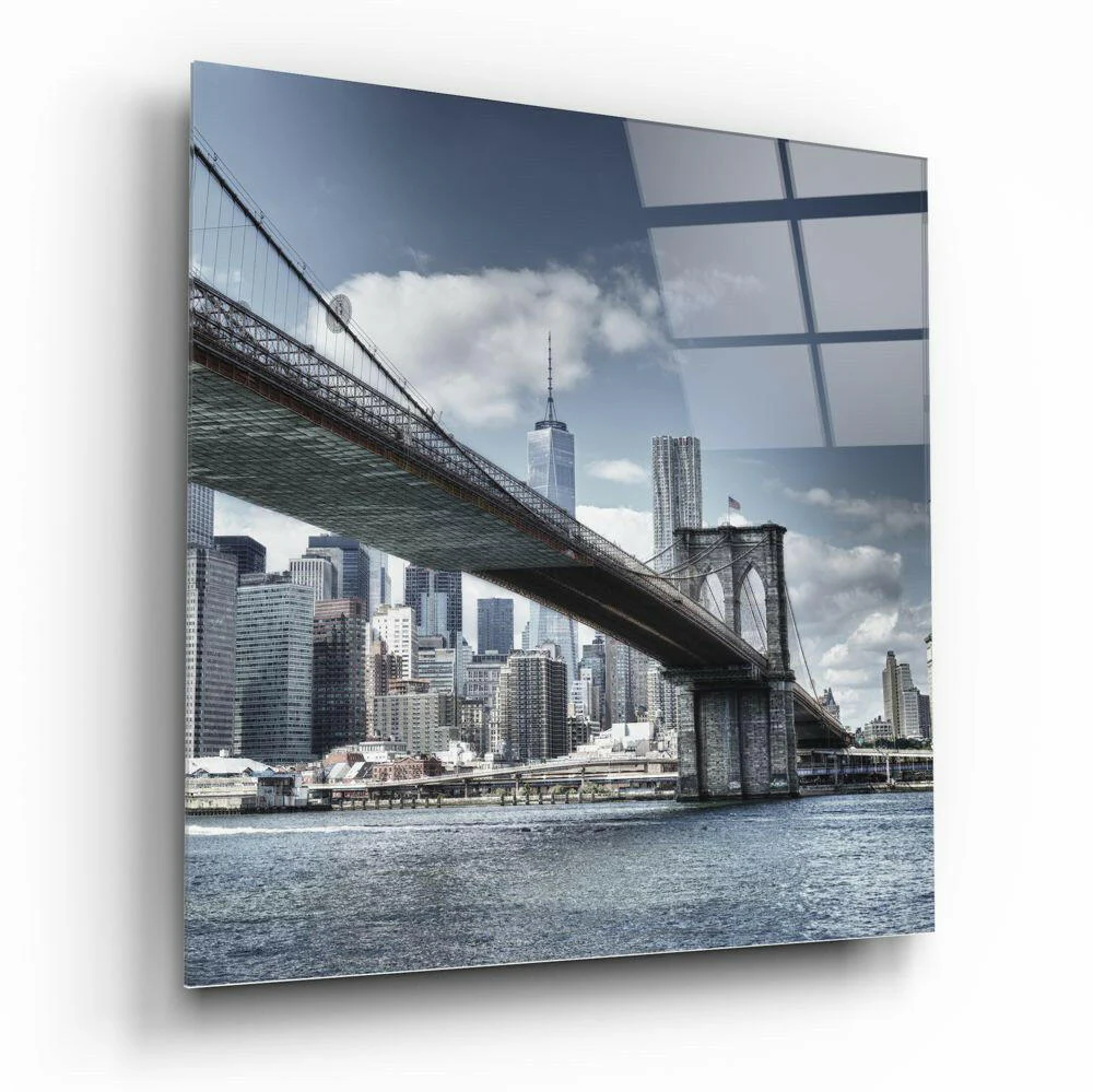 Brooklyn Bridge Glass Wall Art - Image 2