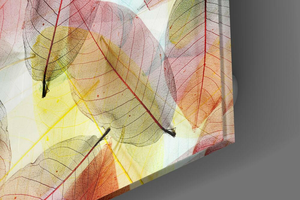 Colorful Leaves Glass Wall Art - Image 4