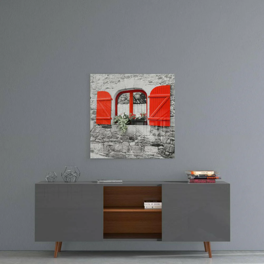 Red Window Glass Wall Art - Image 5