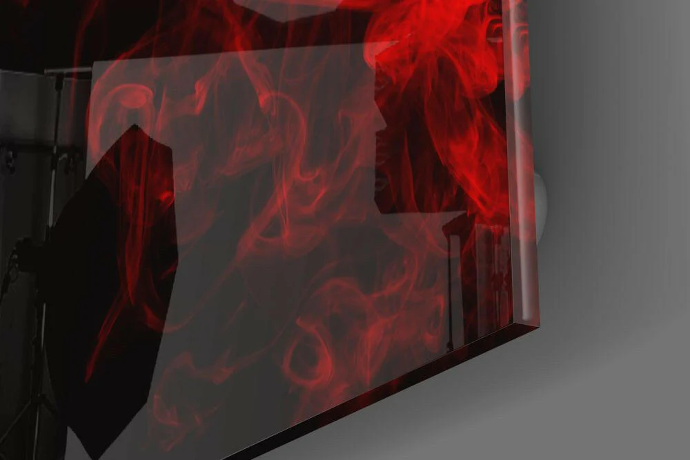 Red Smoke Glass Wall Art - Image 4