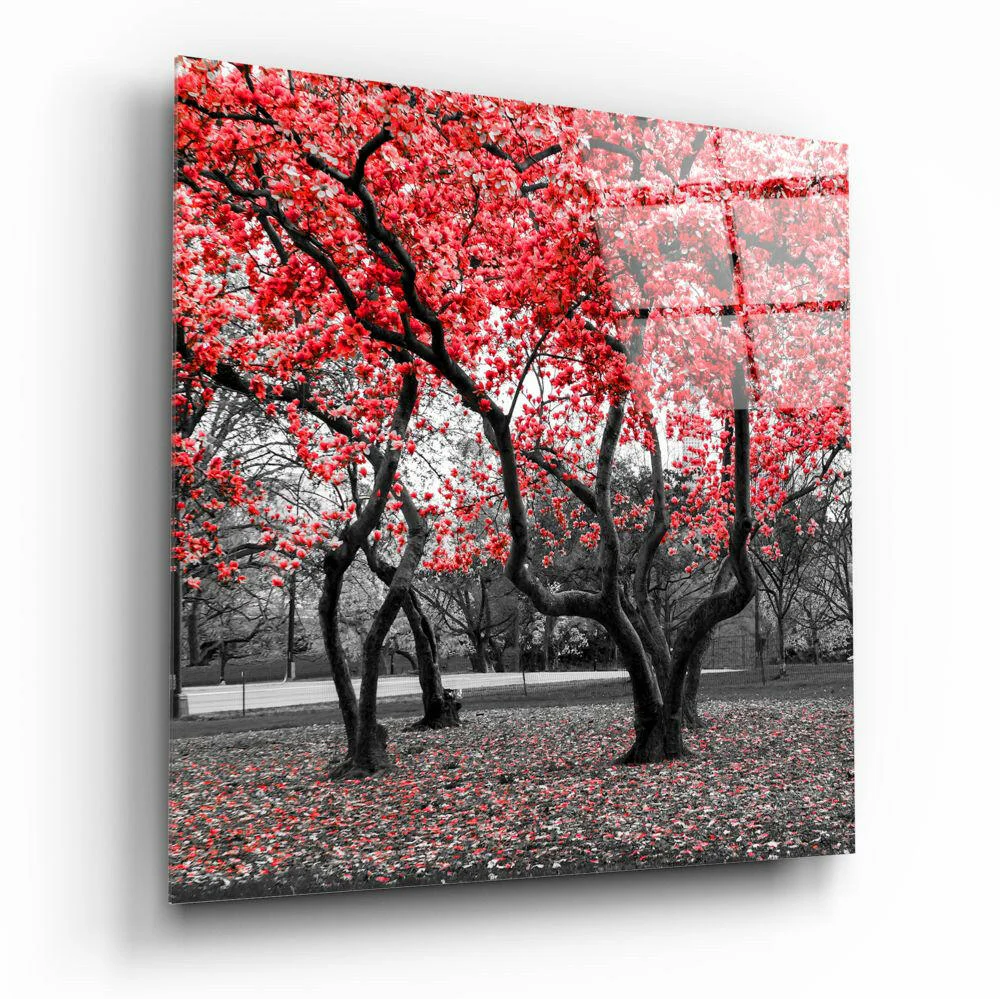 Red Tree Glass Wall Art - Image 2