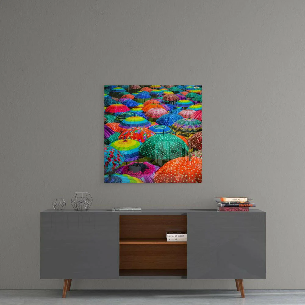 Colorful Umbrellas Glass Wall Art - Image 5