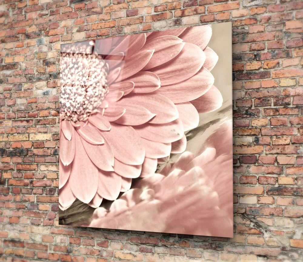 Pink Flower Glass Wall Art - Image 3