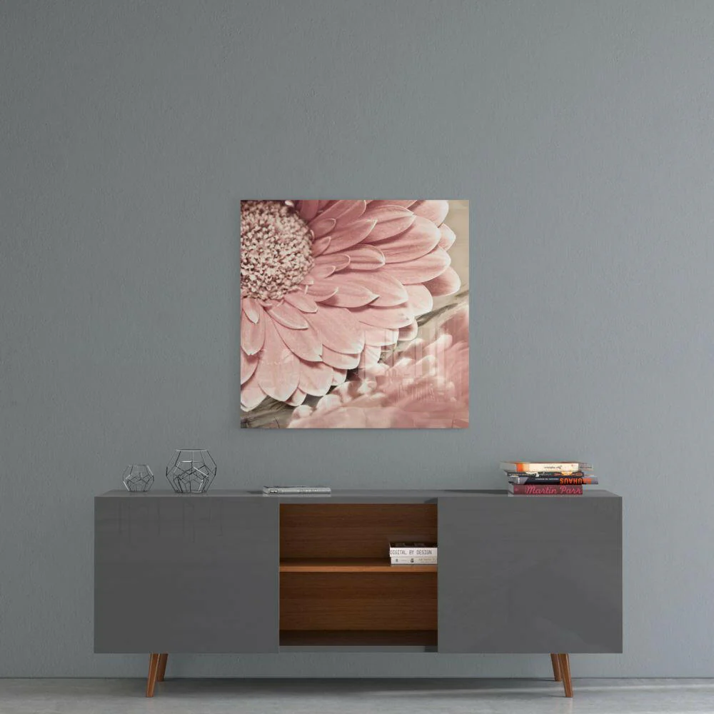 Pink Flower Glass Wall Art - Image 5
