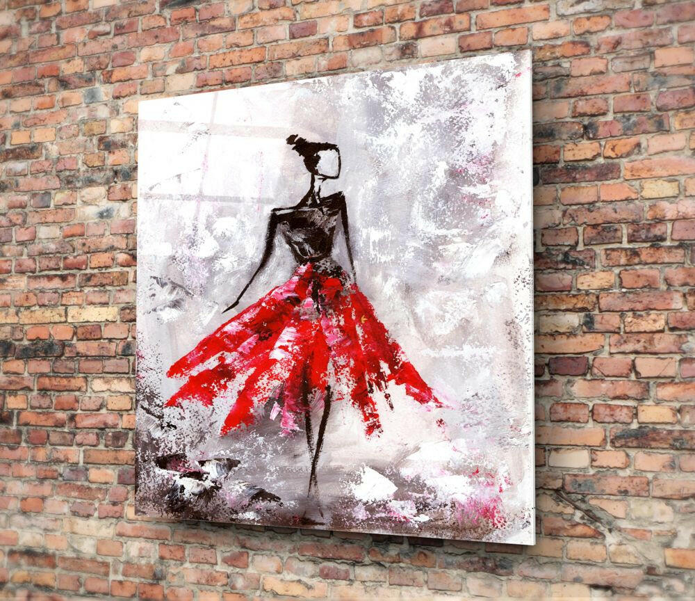 Female (Red) Glass Wall Art - Image 3