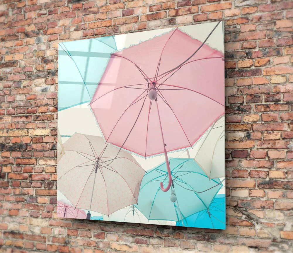 Colorful Umbrellas Glass Wall Art - Image 3