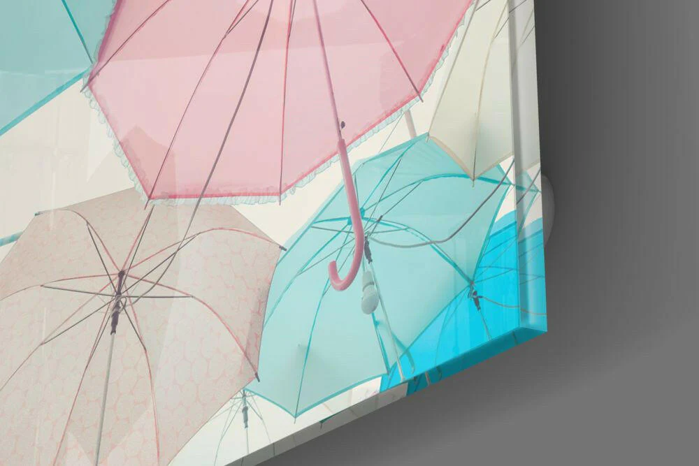 Colorful Umbrellas Glass Wall Art - Image 4